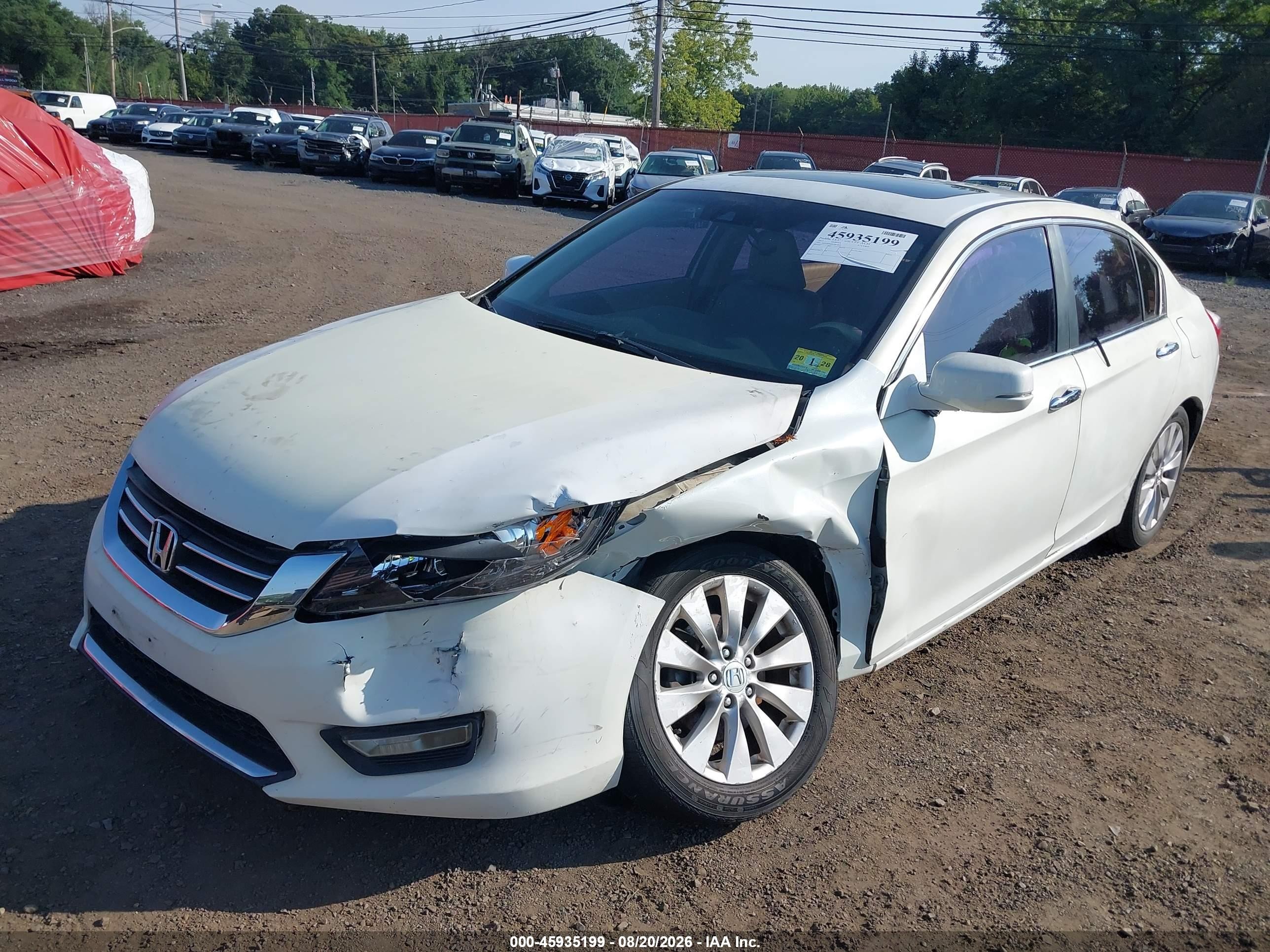 2013 Honda Accord Ex-l White vin: 1HGCR2F86DA058045