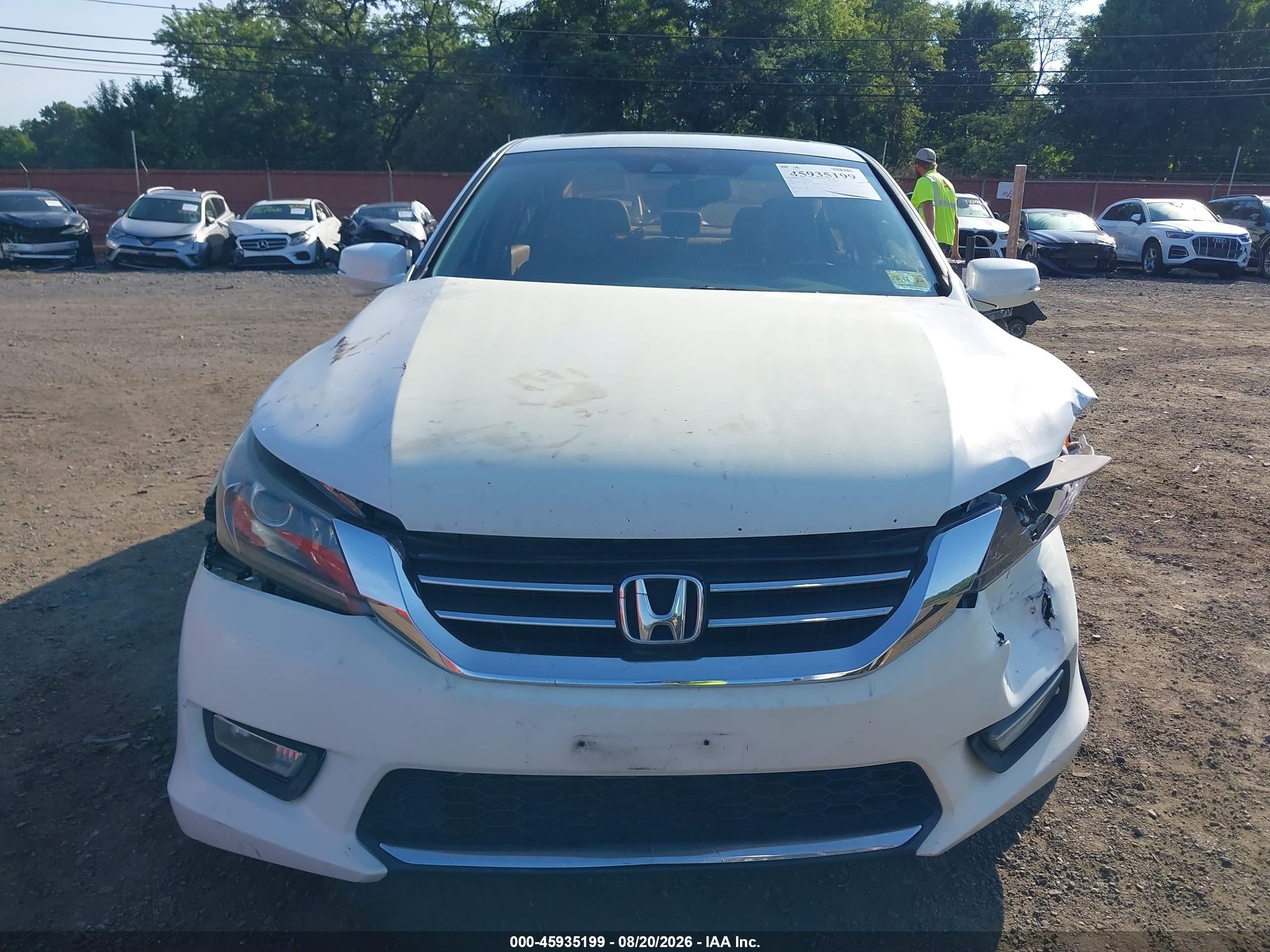 2013 Honda Accord Ex-l White vin: 1HGCR2F86DA058045