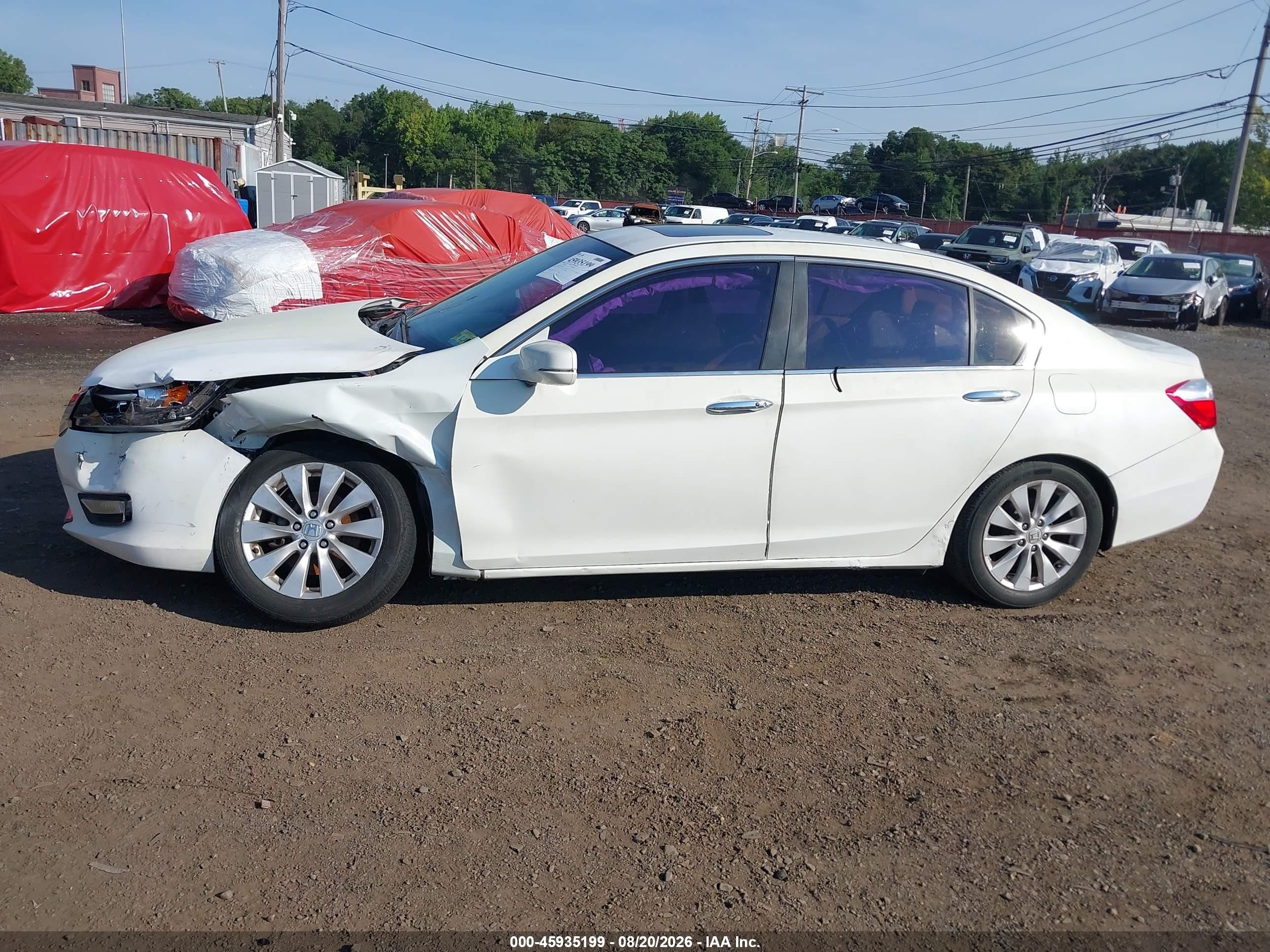 2013 Honda Accord Ex-l White vin: 1HGCR2F86DA058045