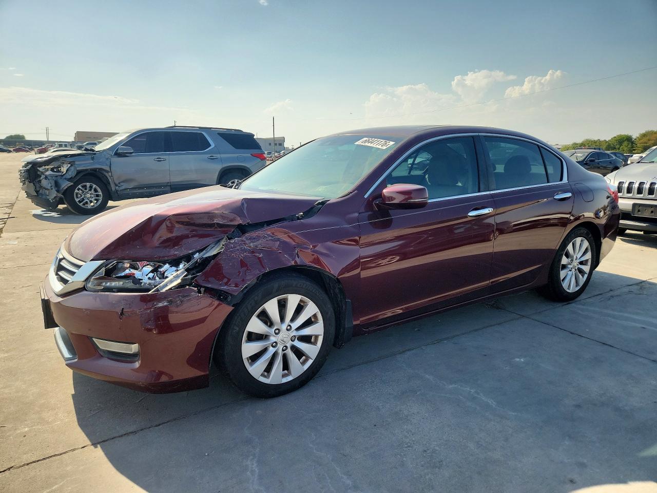 2013 Honda Accord Exl Maroon vin: 1HGCR2F86DA070101