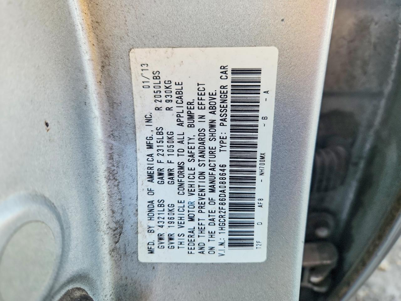 2013 Honda Accord Exl Silver vin: 1HGCR2F86DA088646