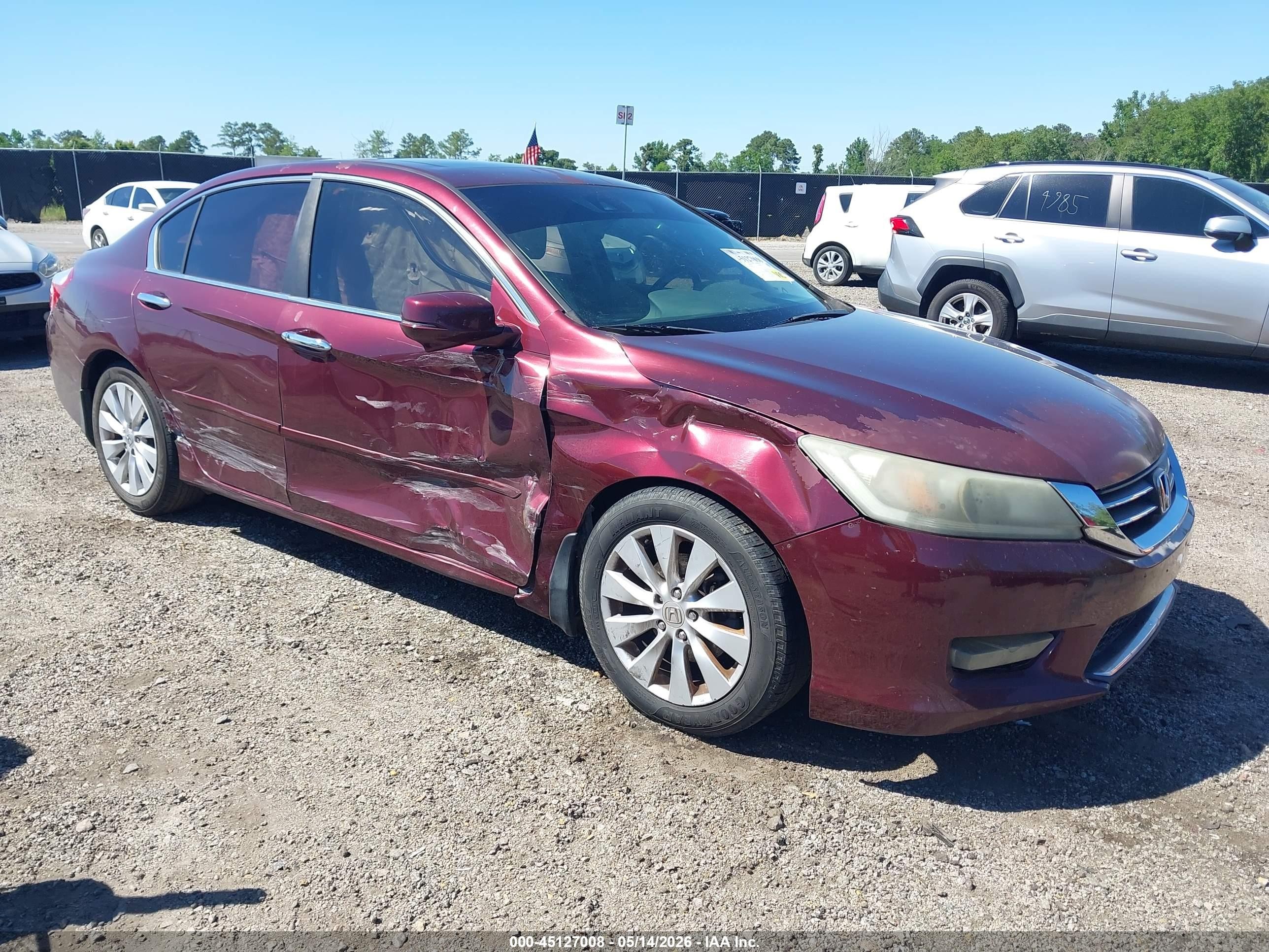 2013 Honda Accord Ex-l Red vin: 1HGCR2F86DA121693
