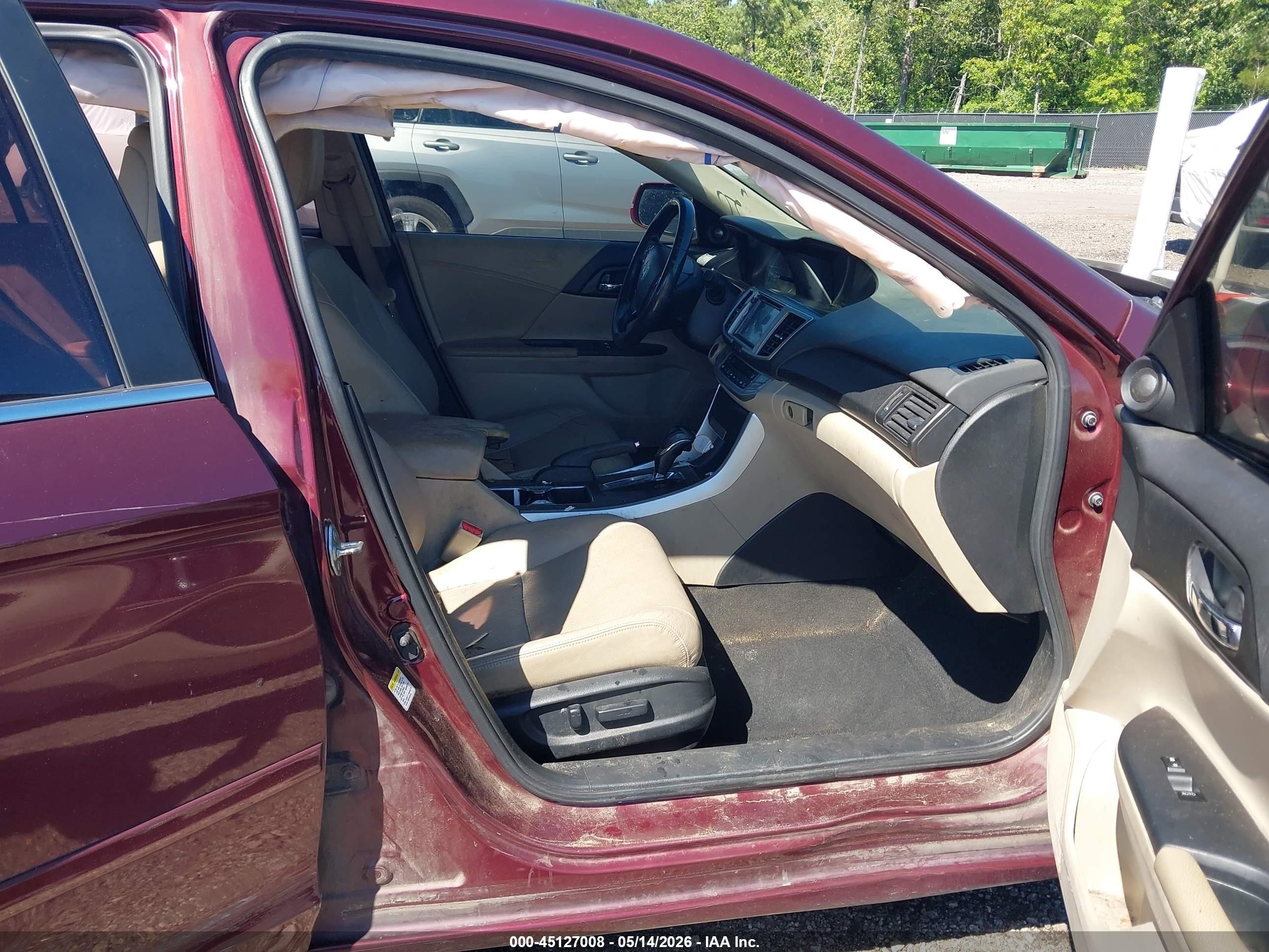 2013 Honda Accord Ex-l Red vin: 1HGCR2F86DA121693