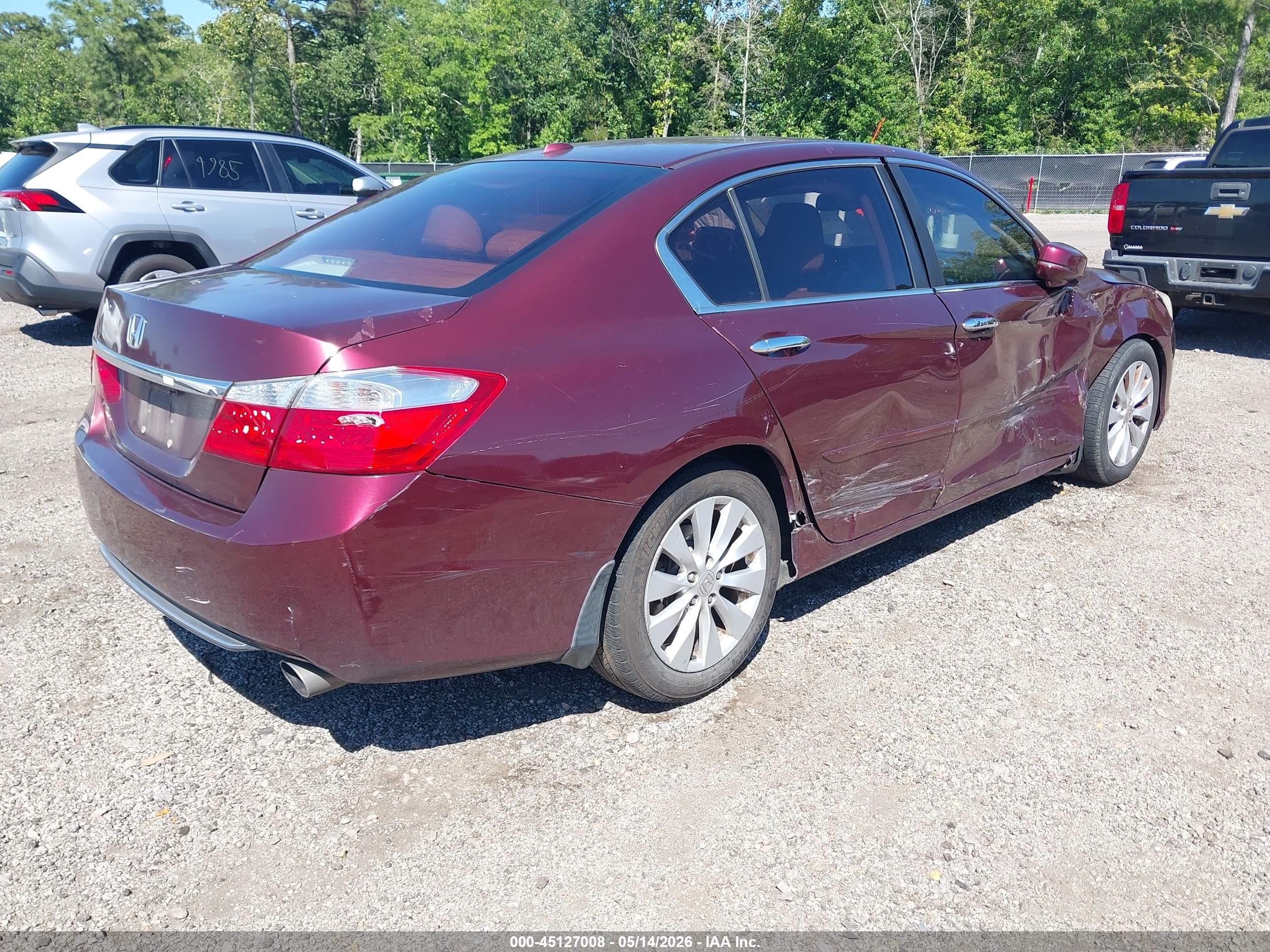 2013 Honda Accord Ex-l Red vin: 1HGCR2F86DA121693