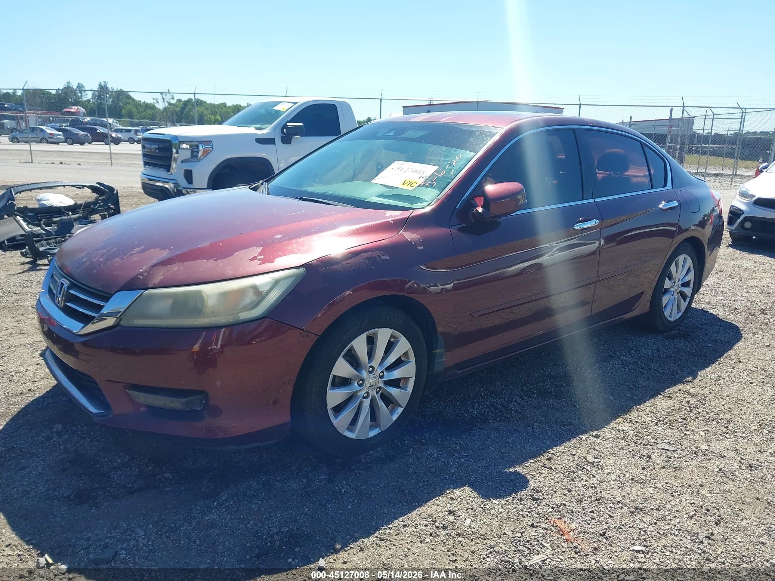 2013 Honda Accord Ex-l Red vin: 1HGCR2F86DA121693