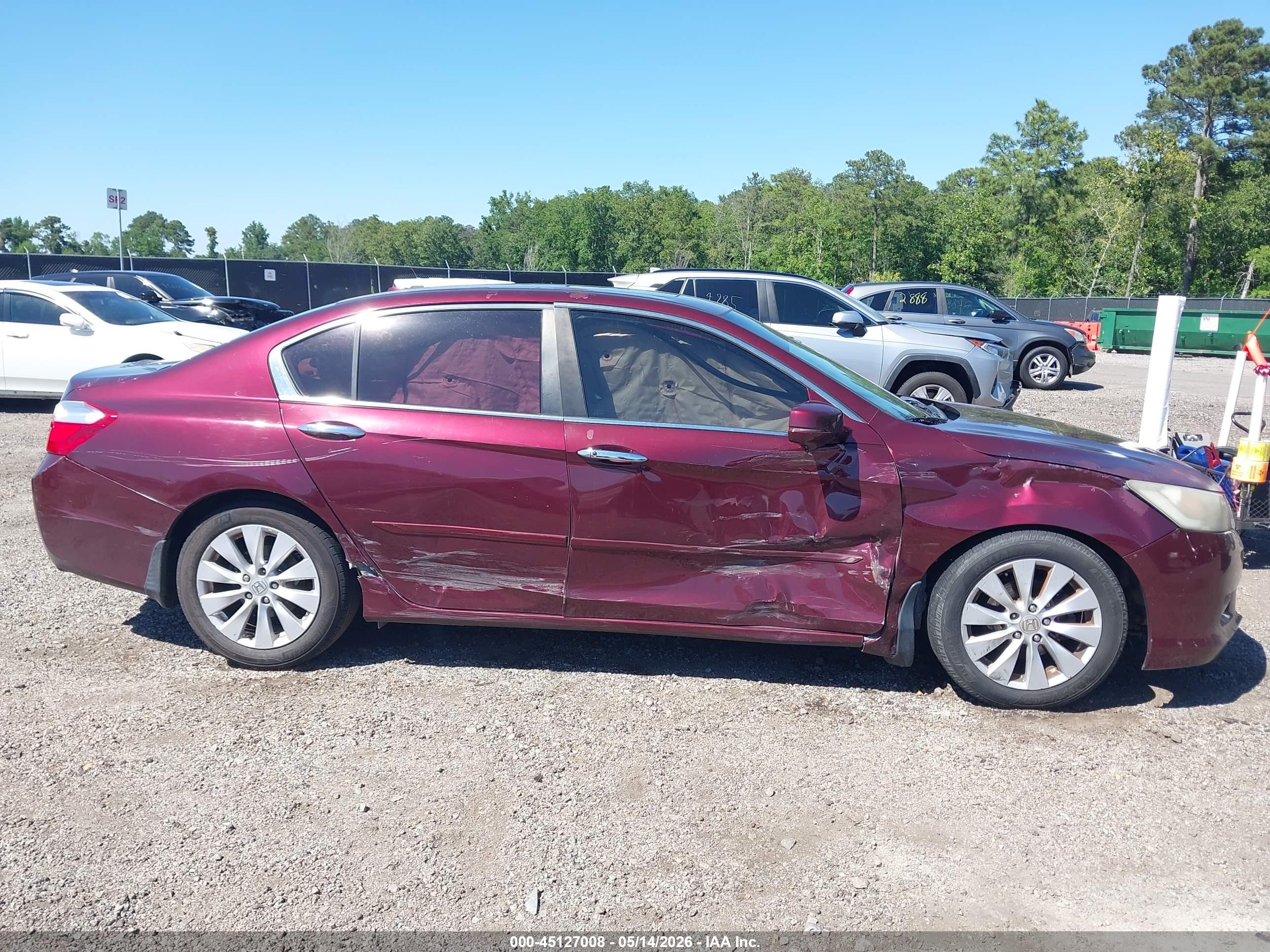 2013 Honda Accord Ex-l Red vin: 1HGCR2F86DA121693
