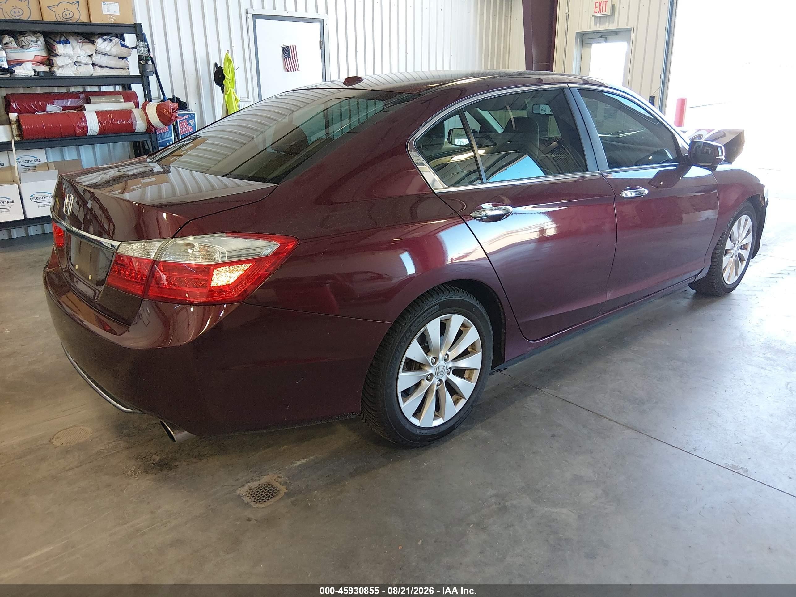 2013 Honda Accord Ex-l Burgundy vin: 1HGCR2F86DA143905