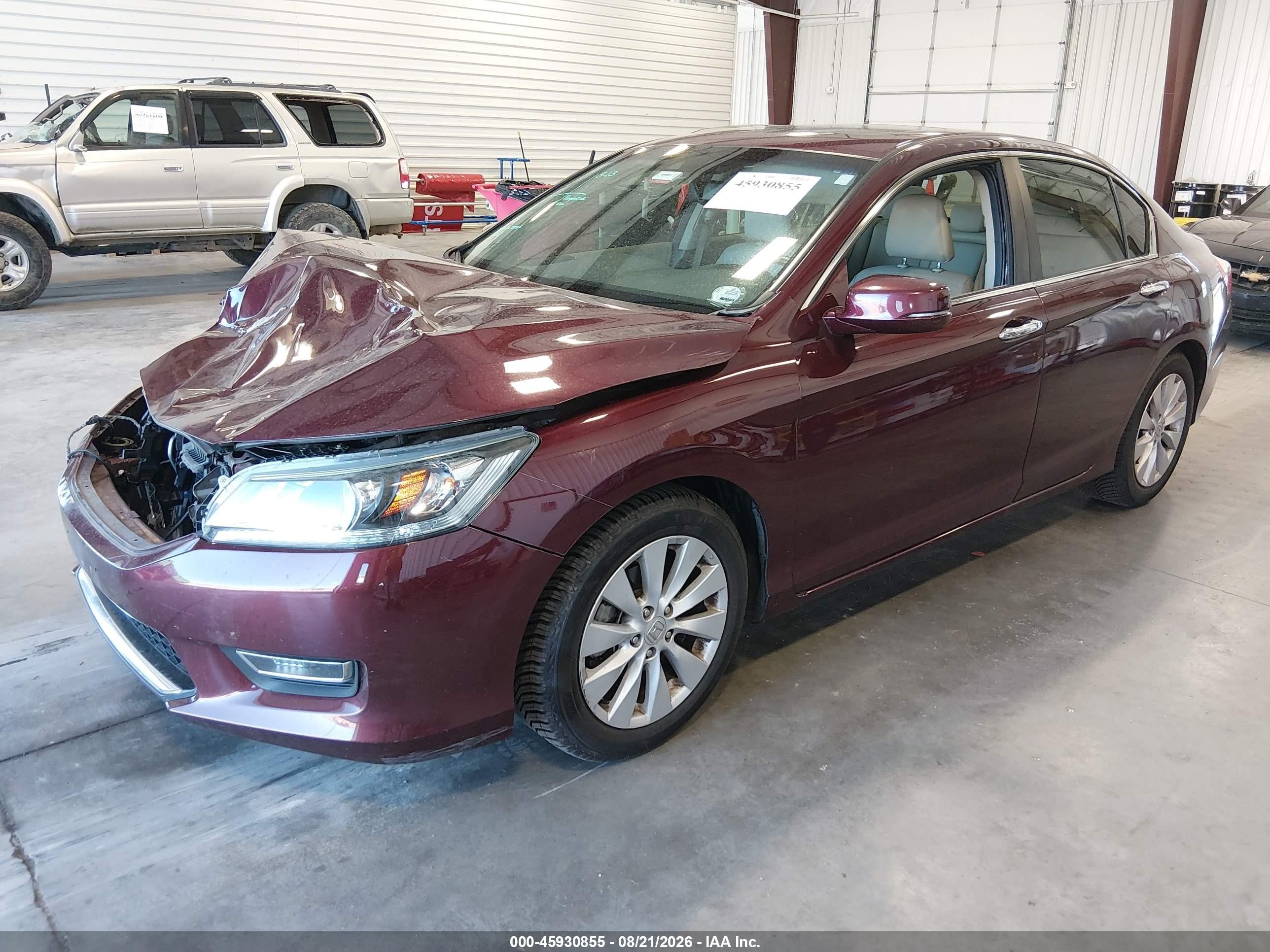 2013 Honda Accord Ex-l Burgundy vin: 1HGCR2F86DA143905