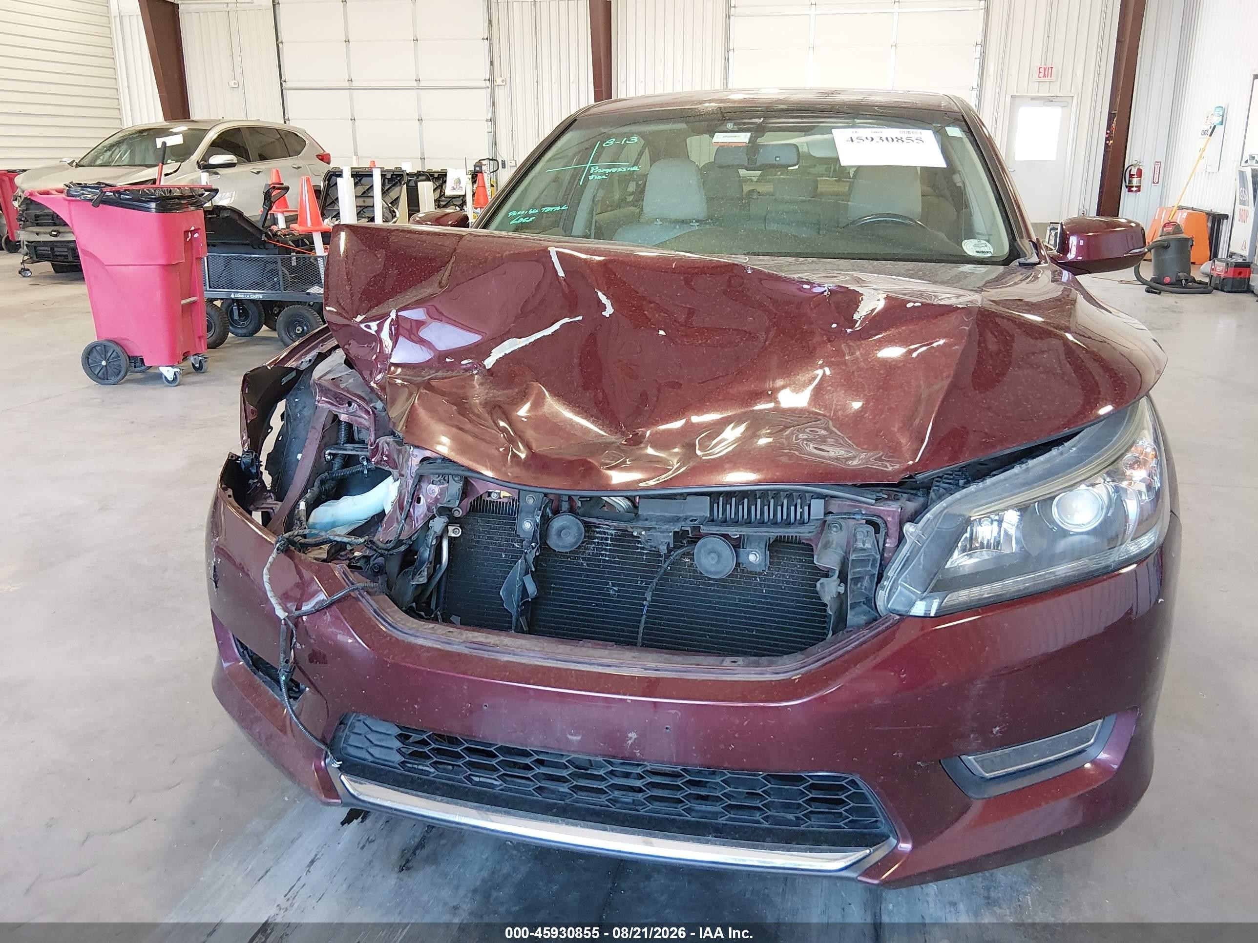 2013 Honda Accord Ex-l Burgundy vin: 1HGCR2F86DA143905