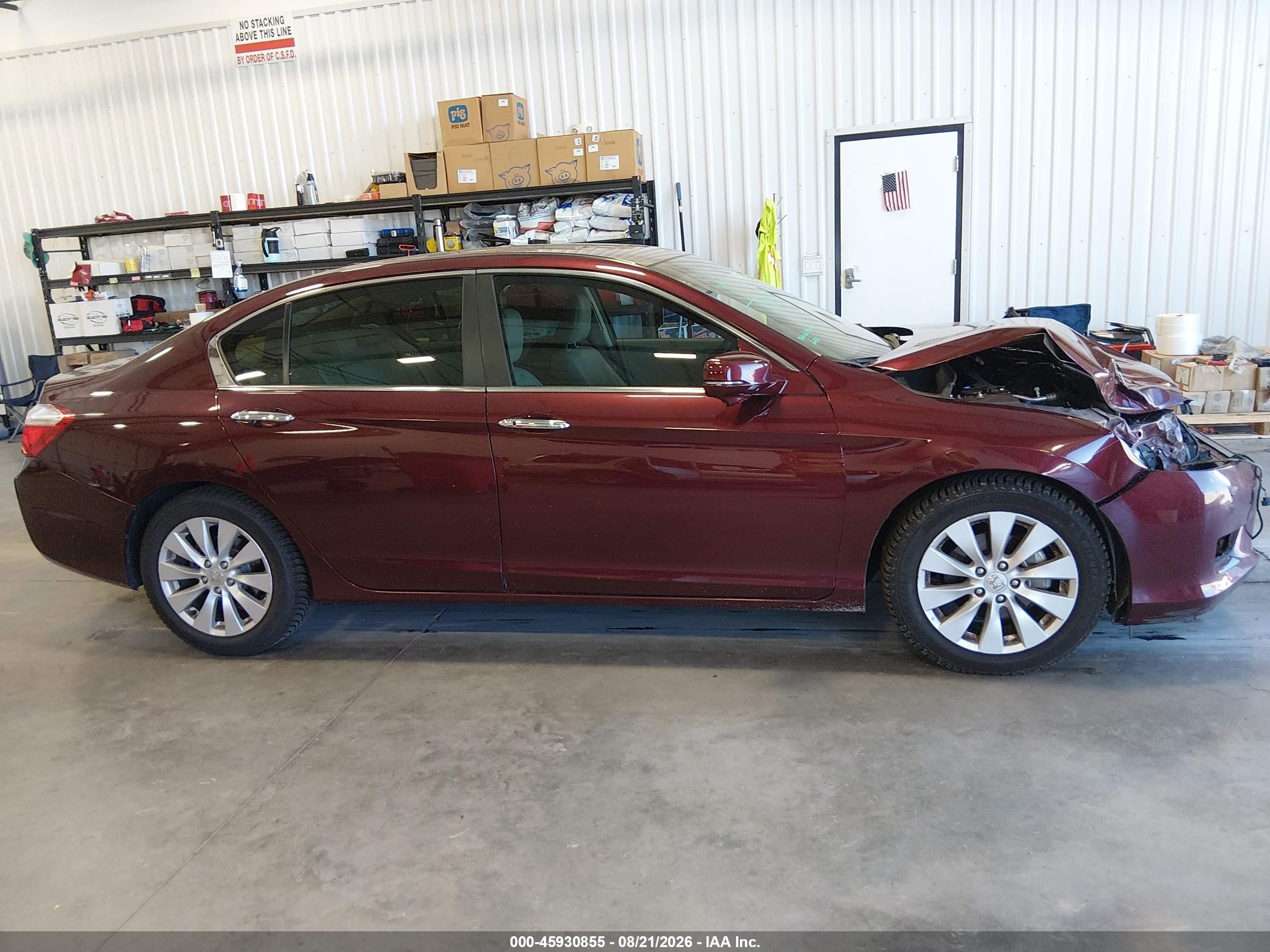 2013 Honda Accord Ex-l Burgundy vin: 1HGCR2F86DA143905