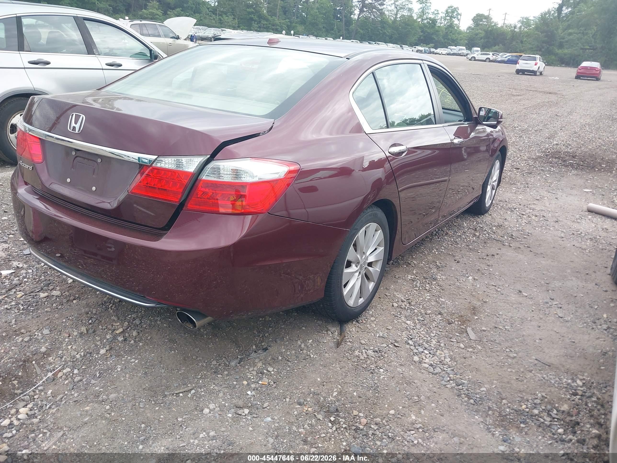2013 Honda Accord Ex-l Maroon vin: 1HGCR2F86DA191520