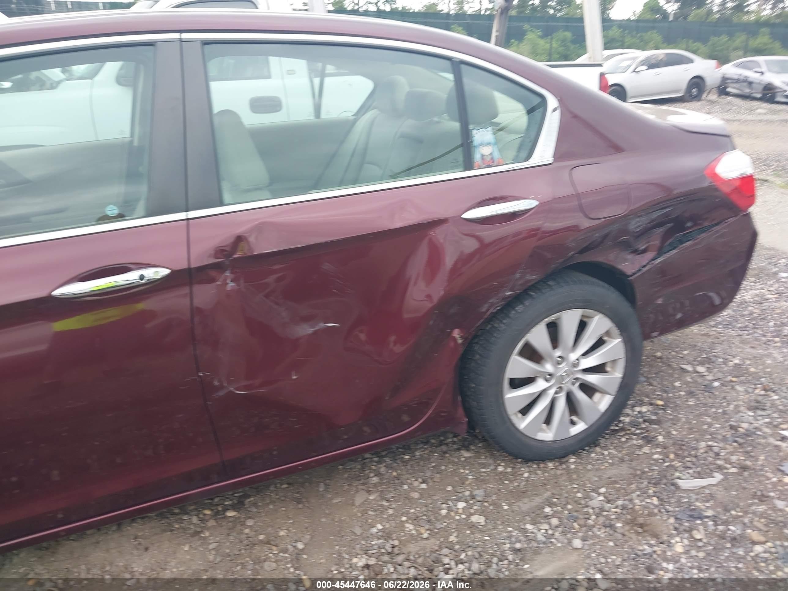 2013 Honda Accord Ex-l Maroon vin: 1HGCR2F86DA191520
