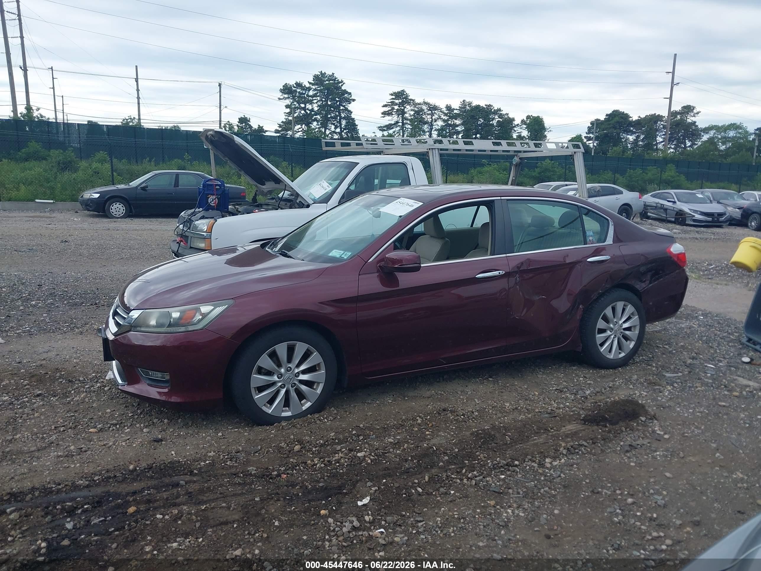 2013 Honda Accord Ex-l Maroon vin: 1HGCR2F86DA191520