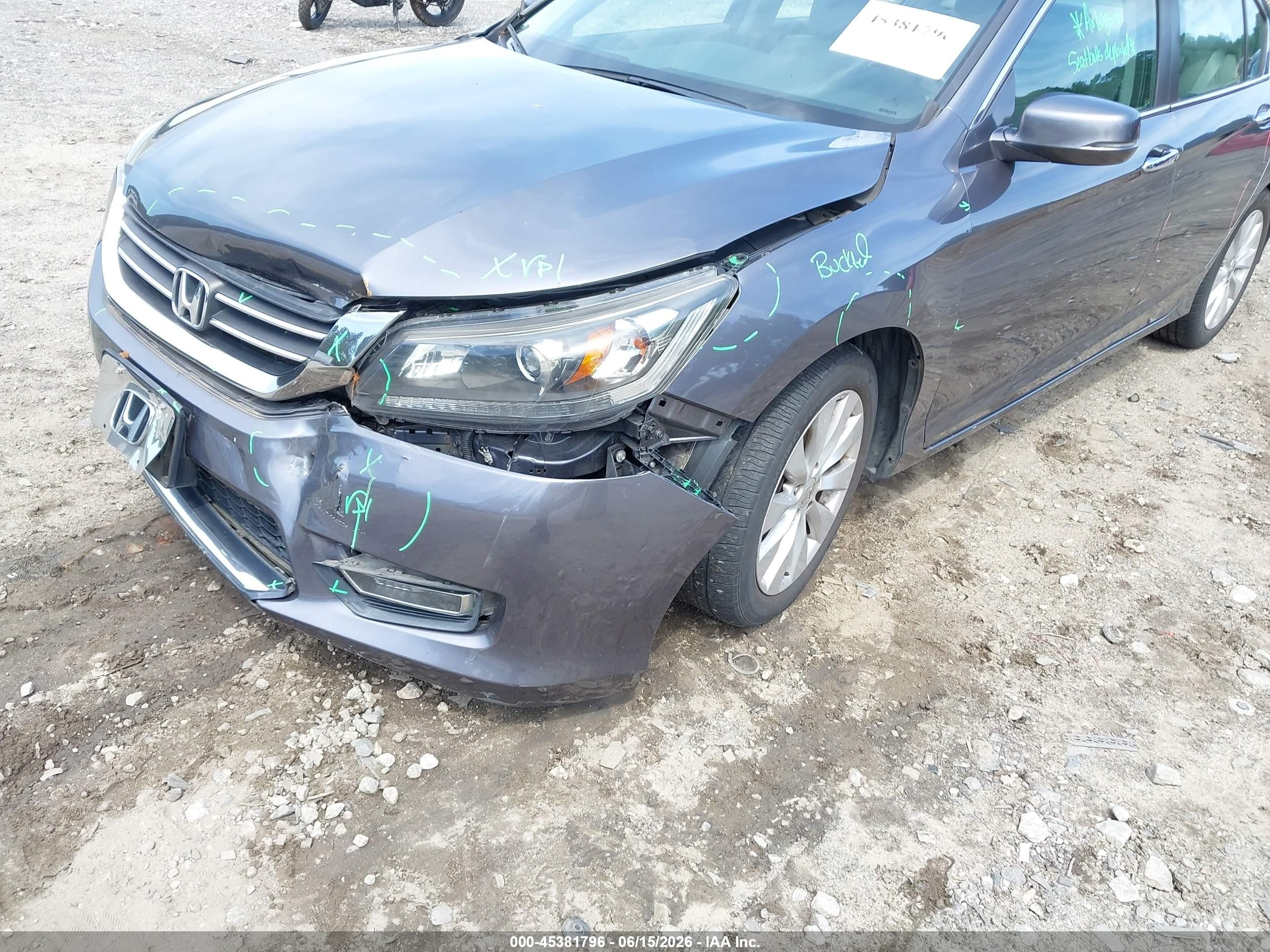 2013 Honda Accord Ex-l Gray vin: 1HGCR2F86DA204864