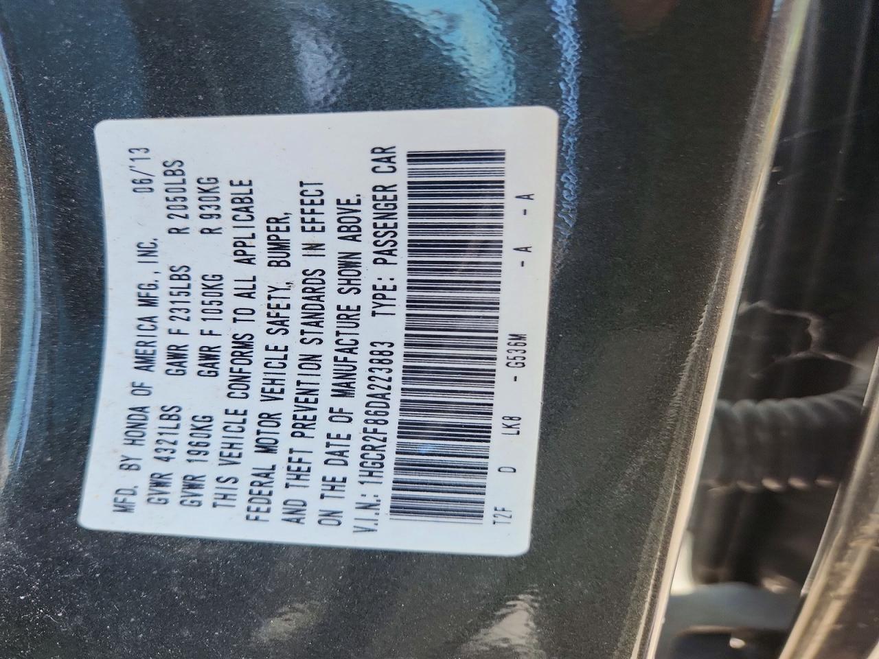2013 Honda Accord Exl Gray vin: 1HGCR2F86DA223883