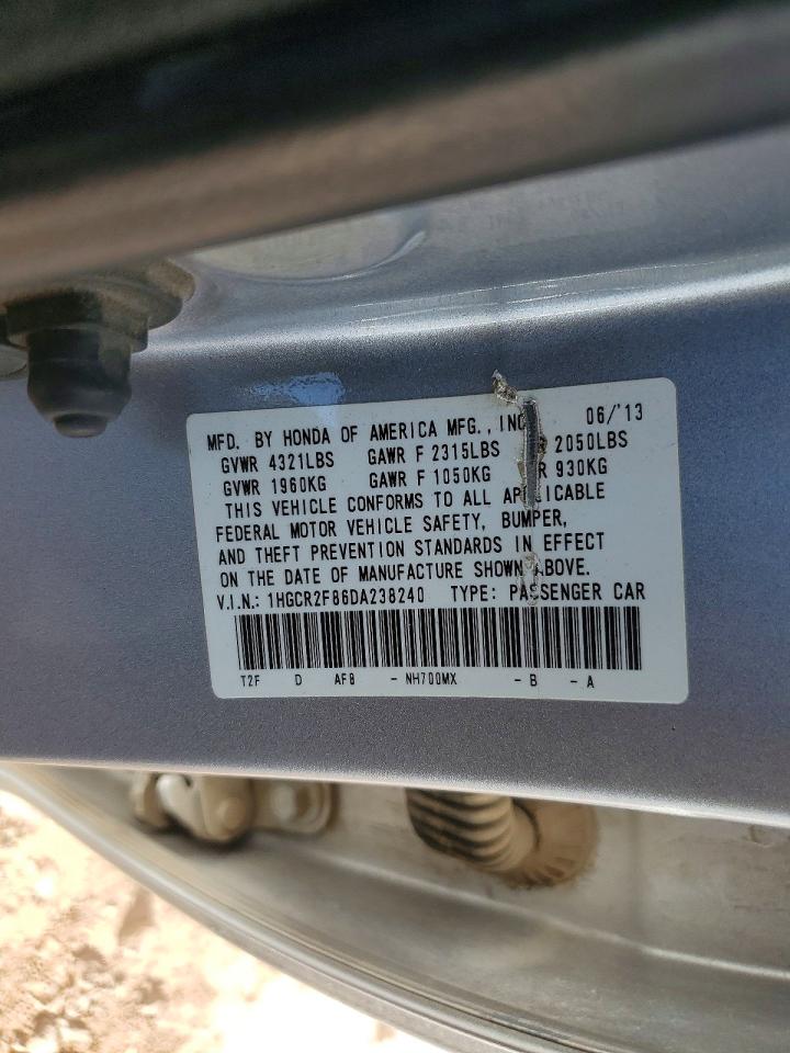 2013 Honda Accord Exl Silver vin: 1HGCR2F86DA238240
