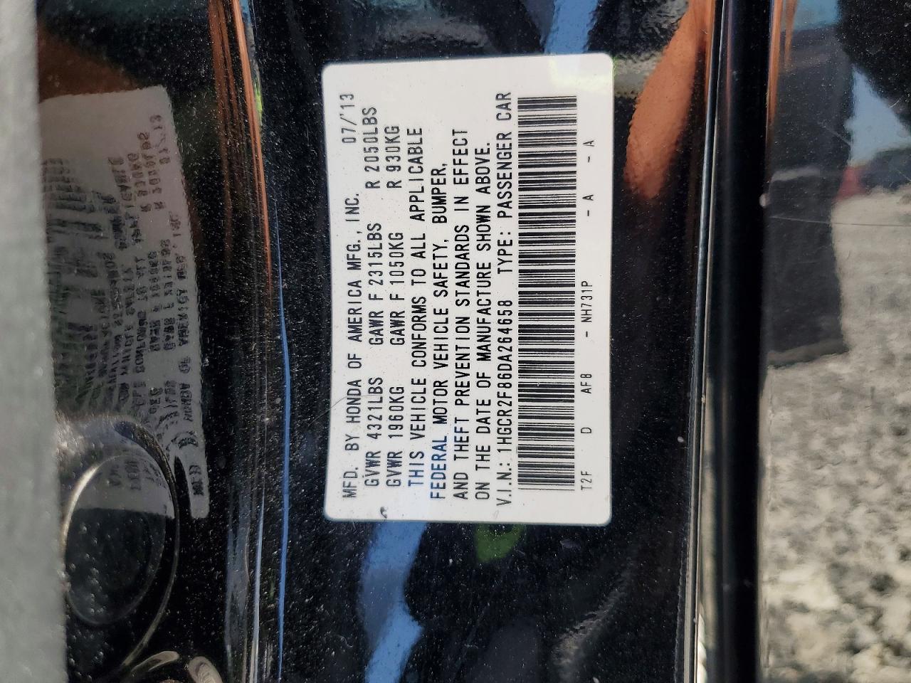 2013 Honda Accord Exl Черный vin: 1HGCR2F86DA264658