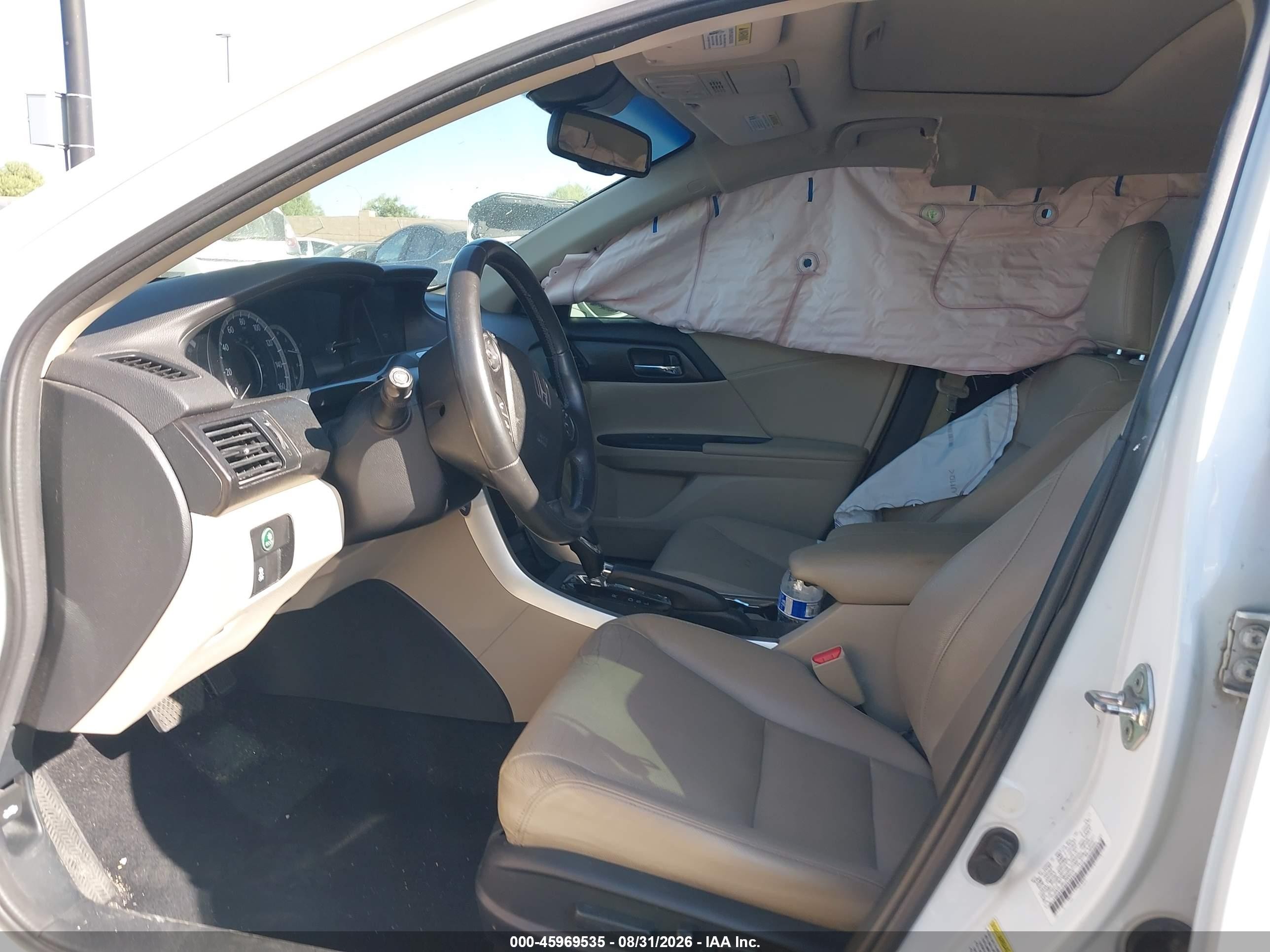 2013 Honda Accord Ex-l White vin: 1HGCR2F86DA269634