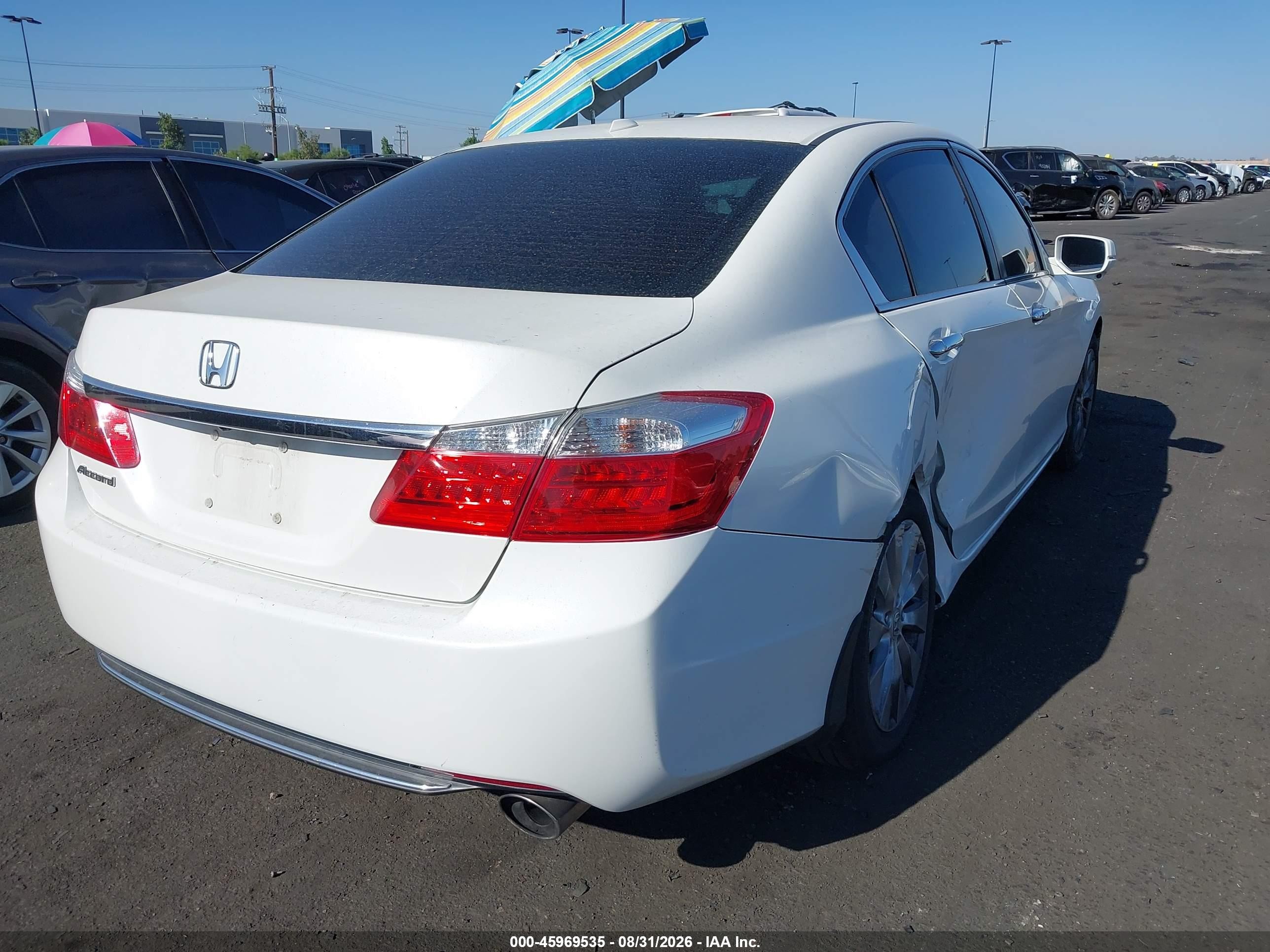 2013 Honda Accord Ex-l White vin: 1HGCR2F86DA269634