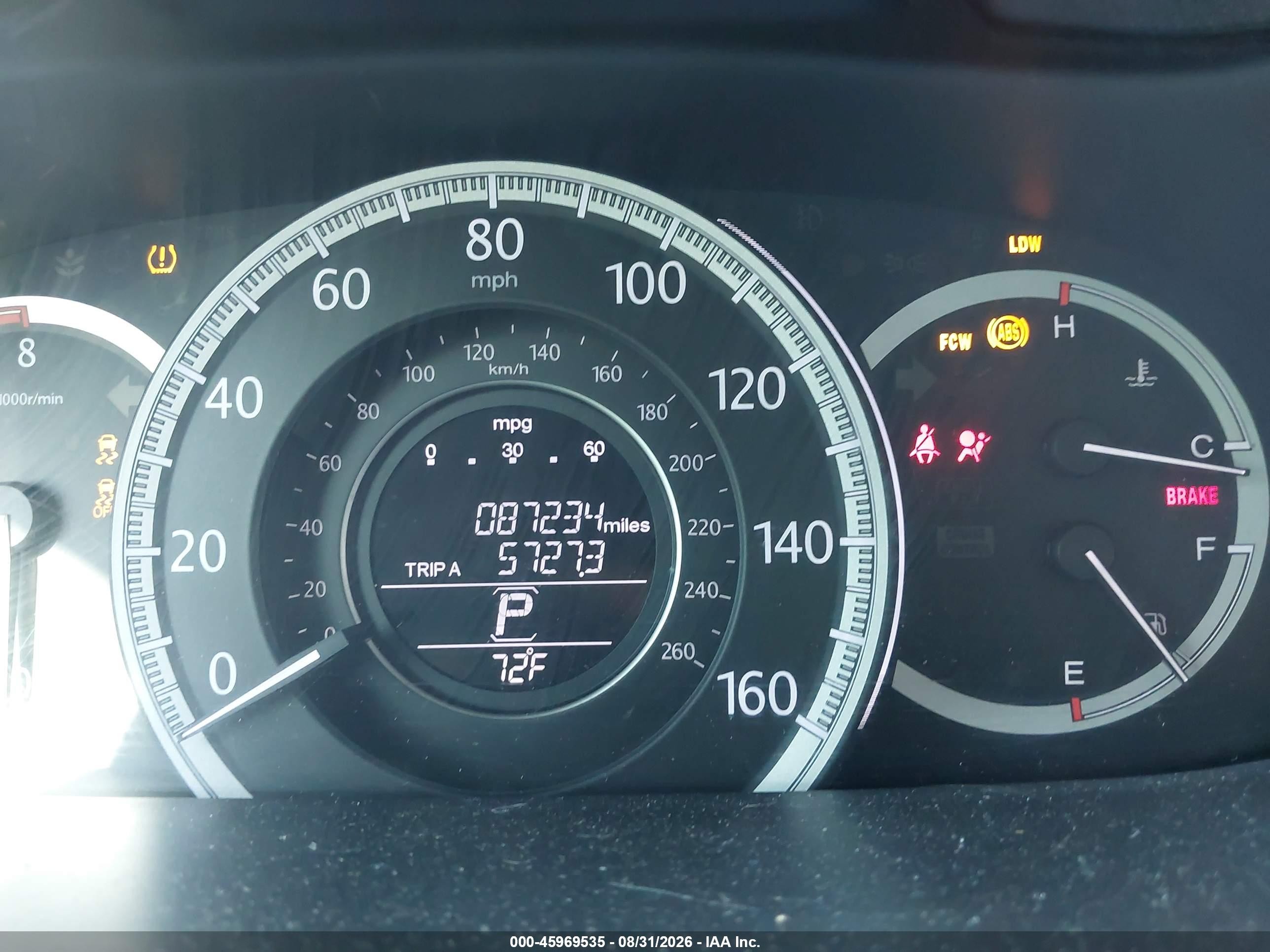 2013 Honda Accord Ex-l White vin: 1HGCR2F86DA269634