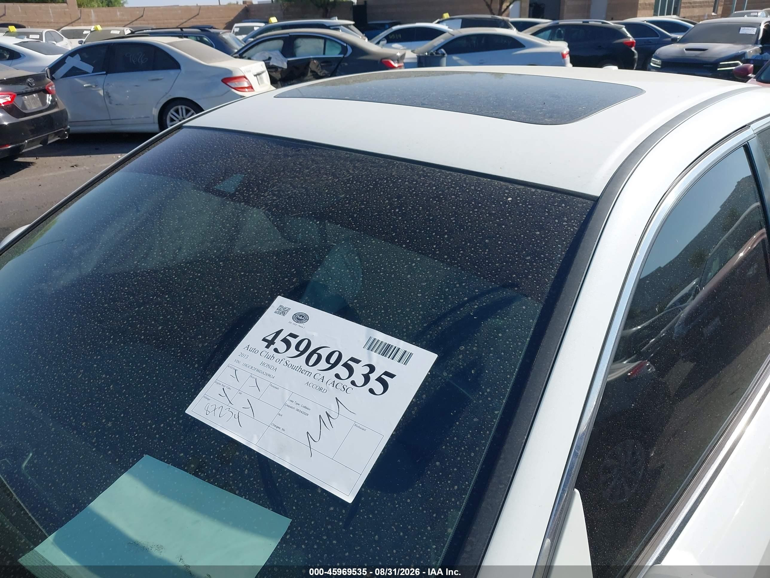 2013 Honda Accord Ex-l White vin: 1HGCR2F86DA269634