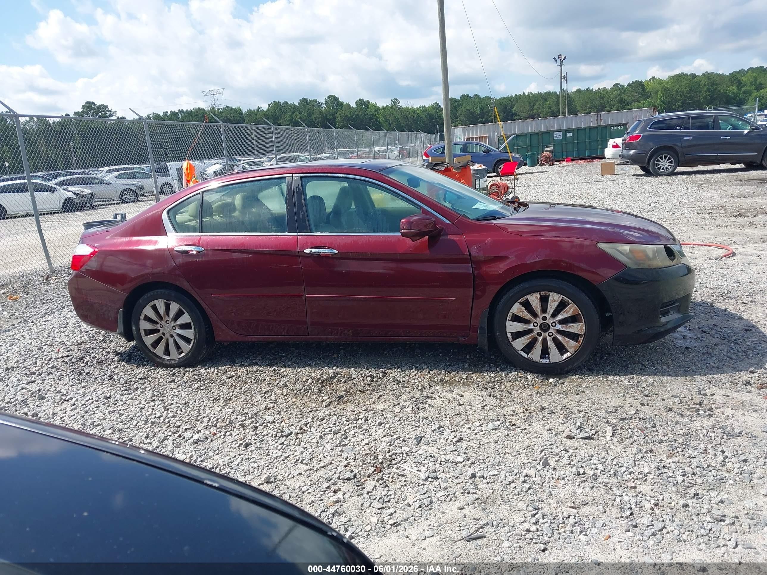 2014 Honda Accord Ex-l Burgundy vin: 1HGCR2F86EA071007