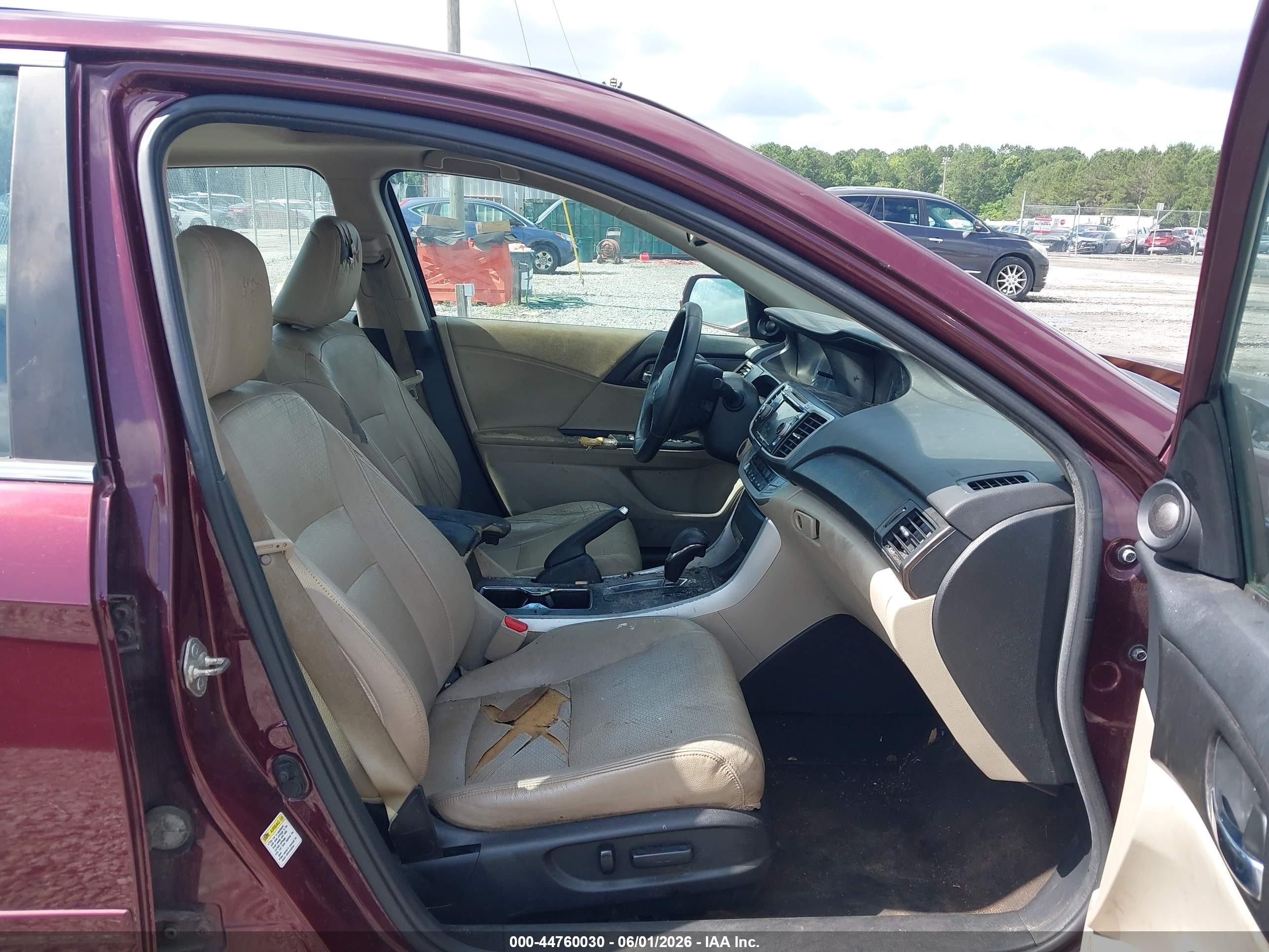 2014 Honda Accord Ex-l Burgundy vin: 1HGCR2F86EA071007