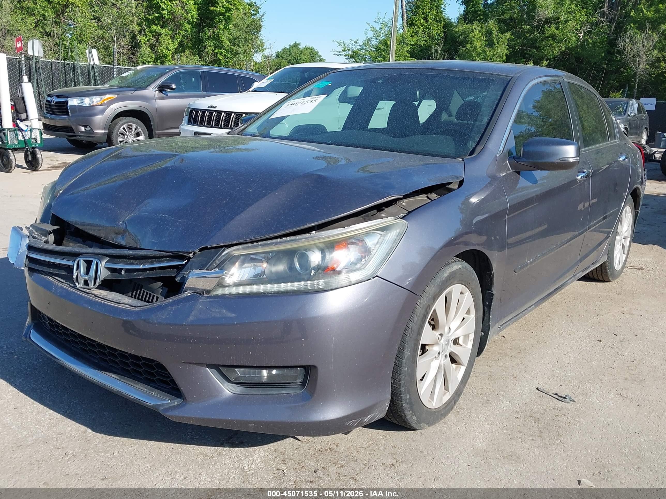 2014 Honda Accord Ex-l Gray vin: 1HGCR2F86EA085151