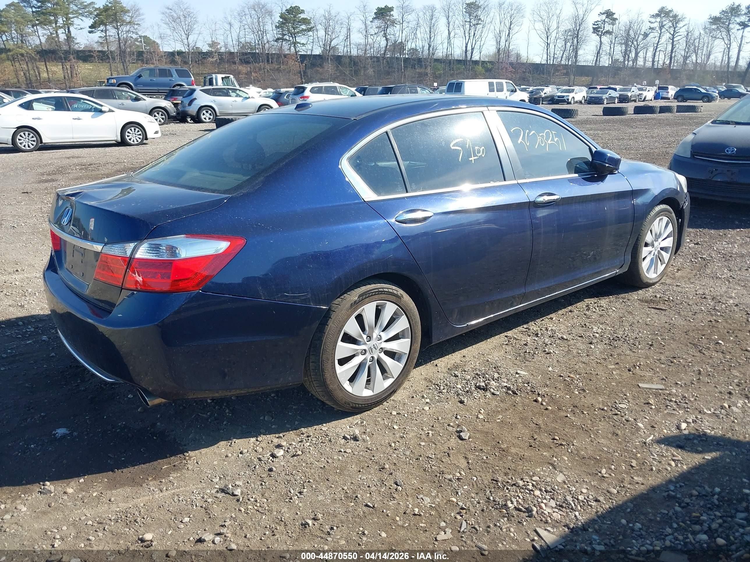 2014 Honda Accord Ex-l Blue vin: 1HGCR2F86EA100098
