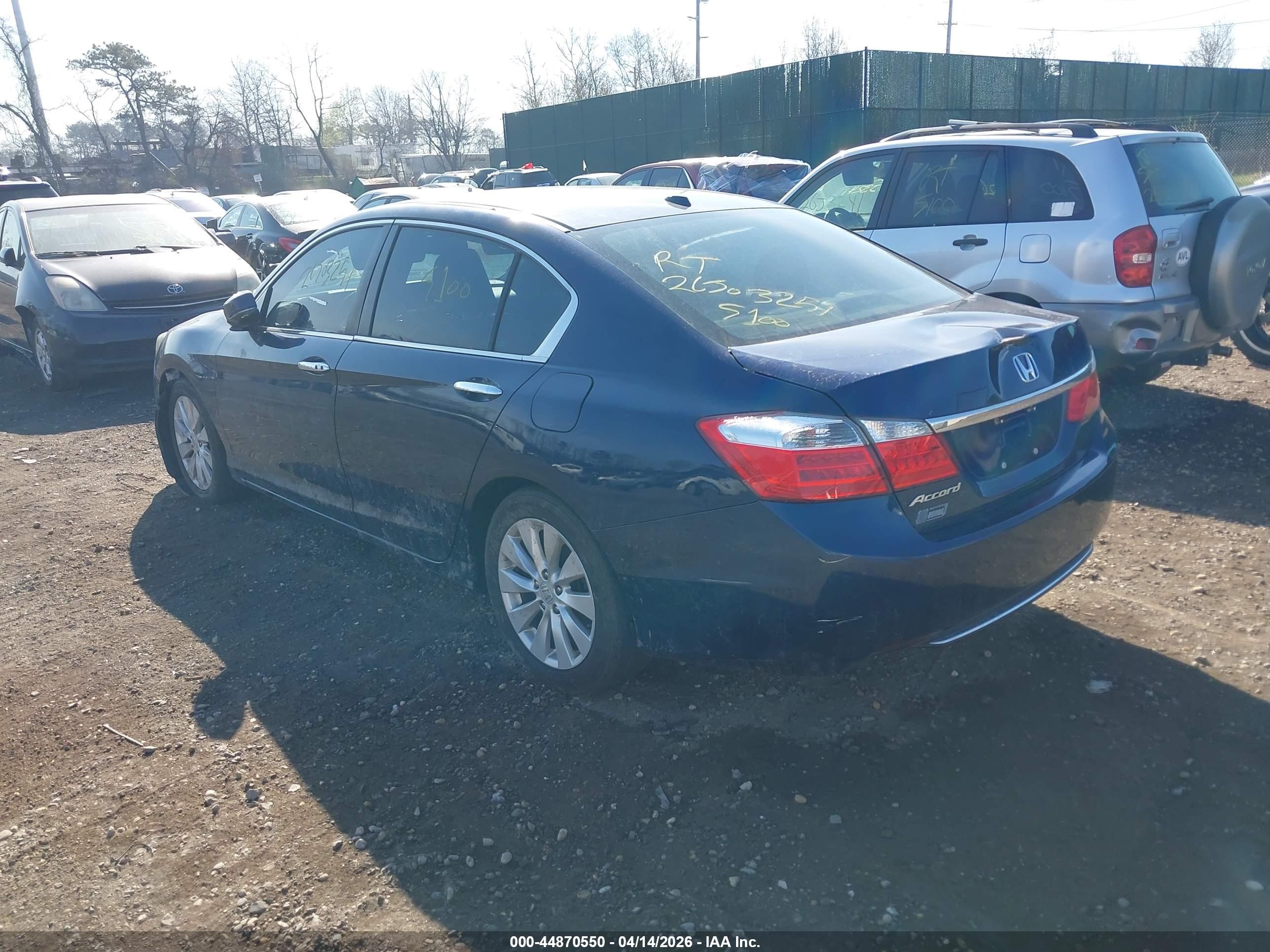 2014 Honda Accord Ex-l Blue vin: 1HGCR2F86EA100098