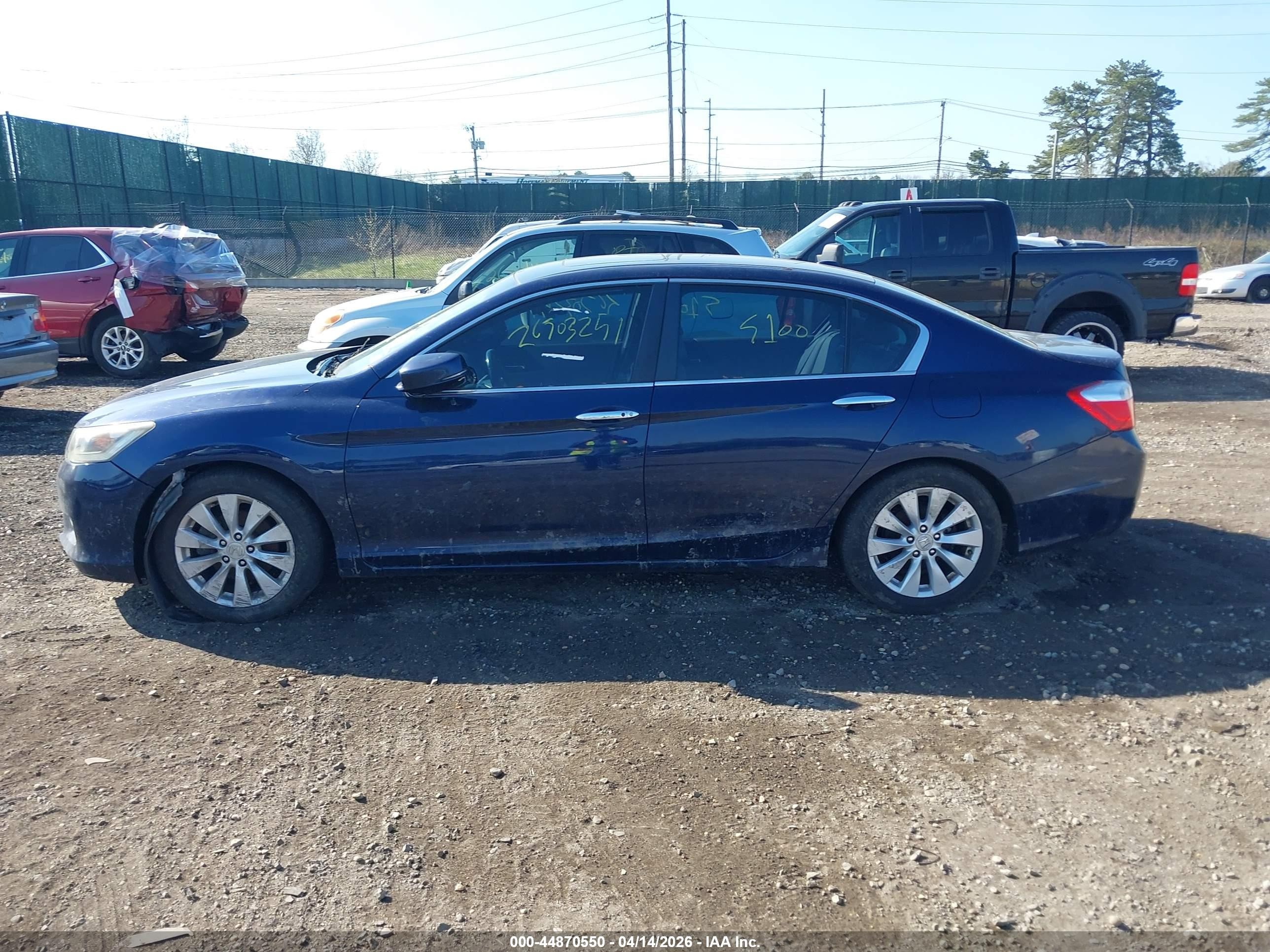 2014 Honda Accord Ex-l Blue vin: 1HGCR2F86EA100098