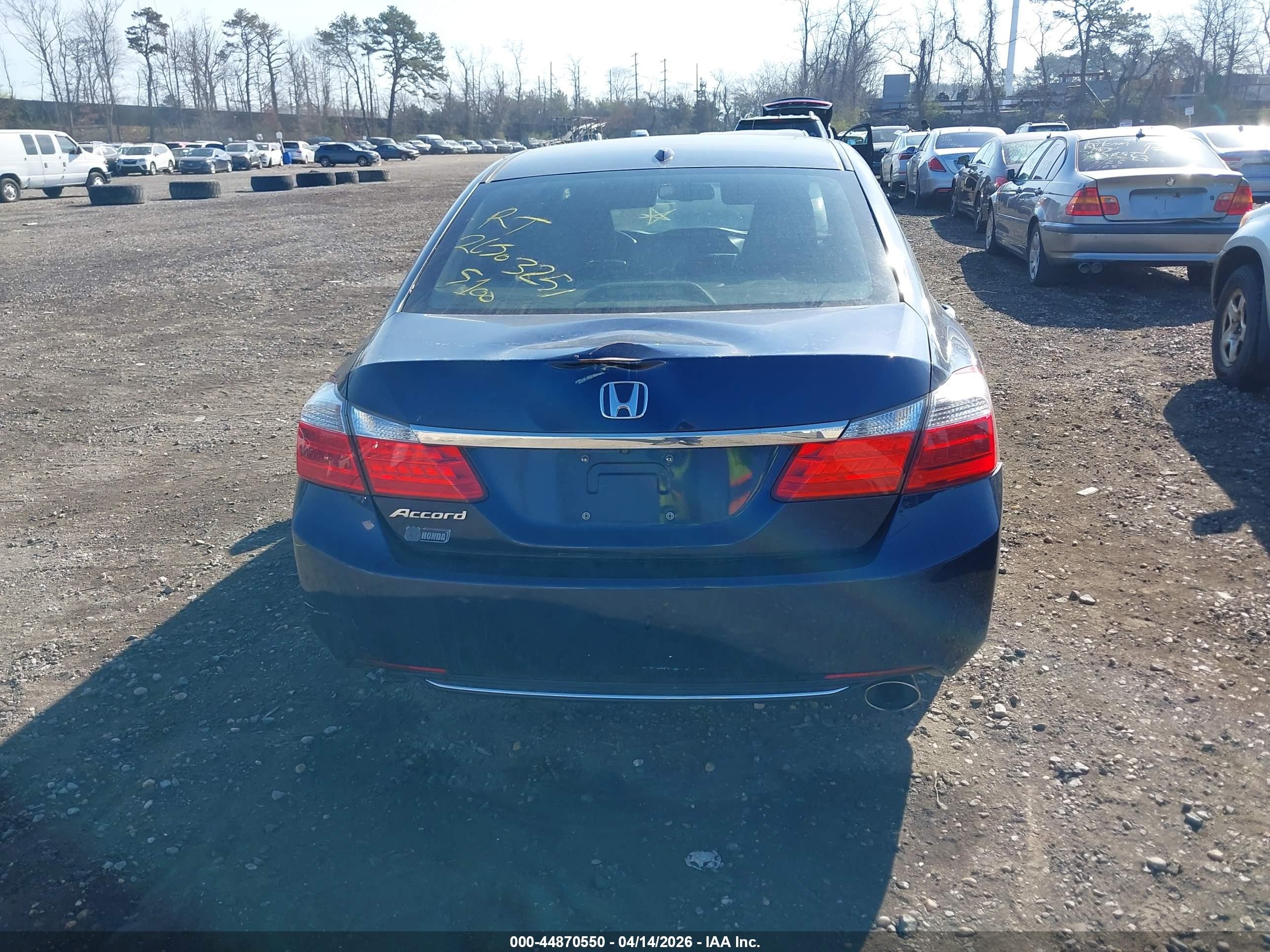 2014 Honda Accord Ex-l Blue vin: 1HGCR2F86EA100098