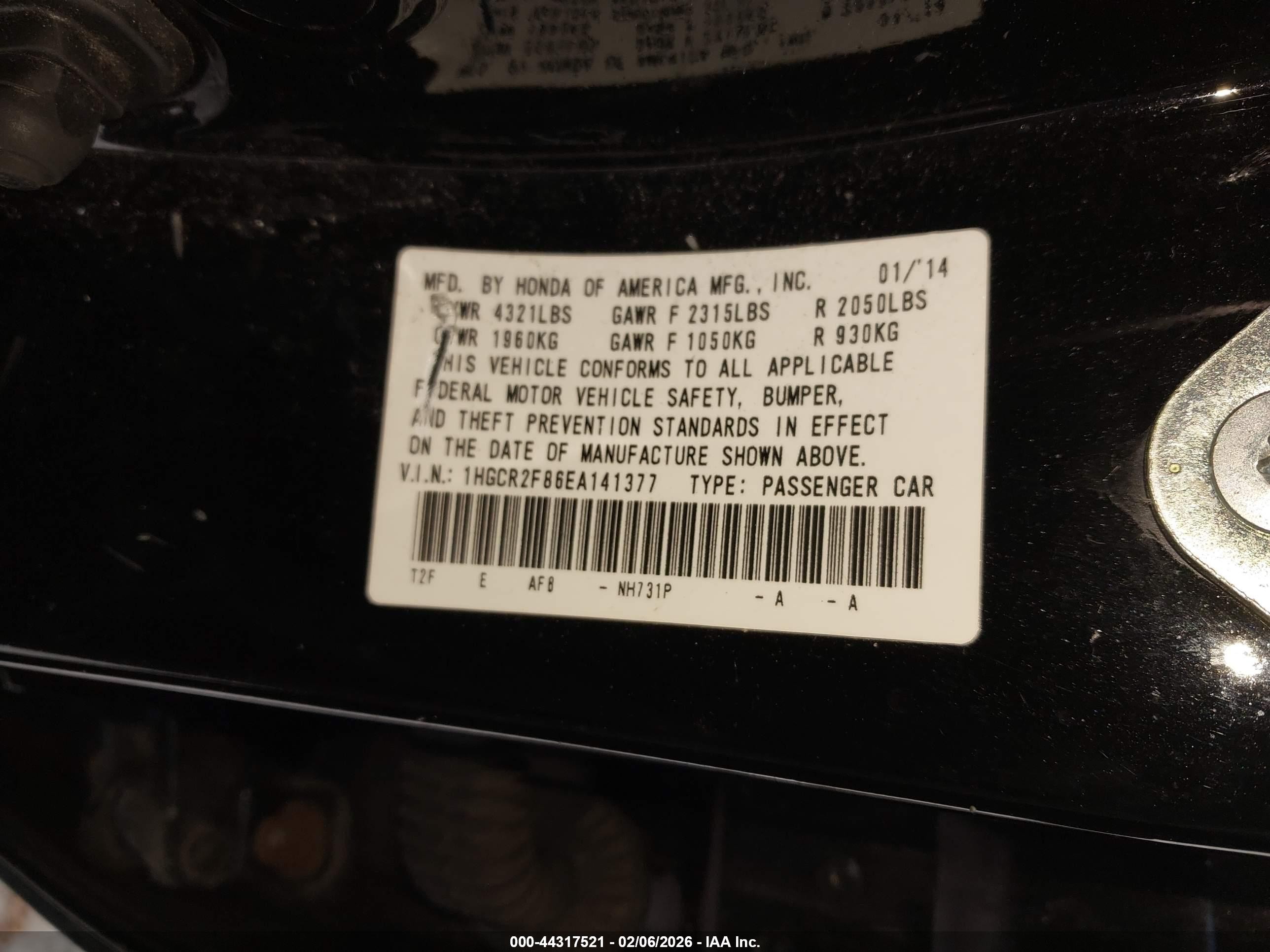 2014 Honda Accord Ex-l Black vin: 1HGCR2F86EA141377