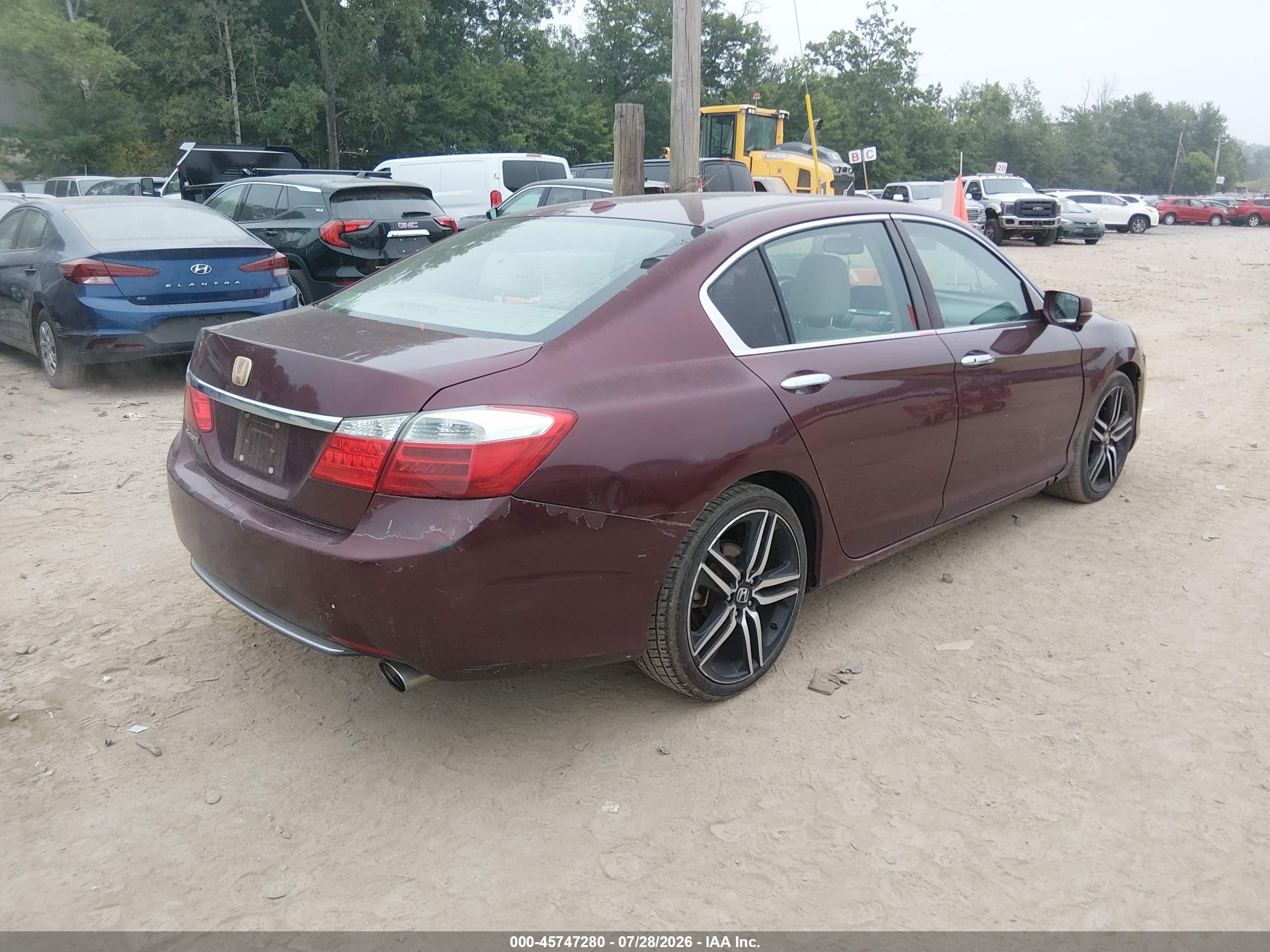 2014 Honda Accord Ex-l Red vin: 1HGCR2F86EA181653