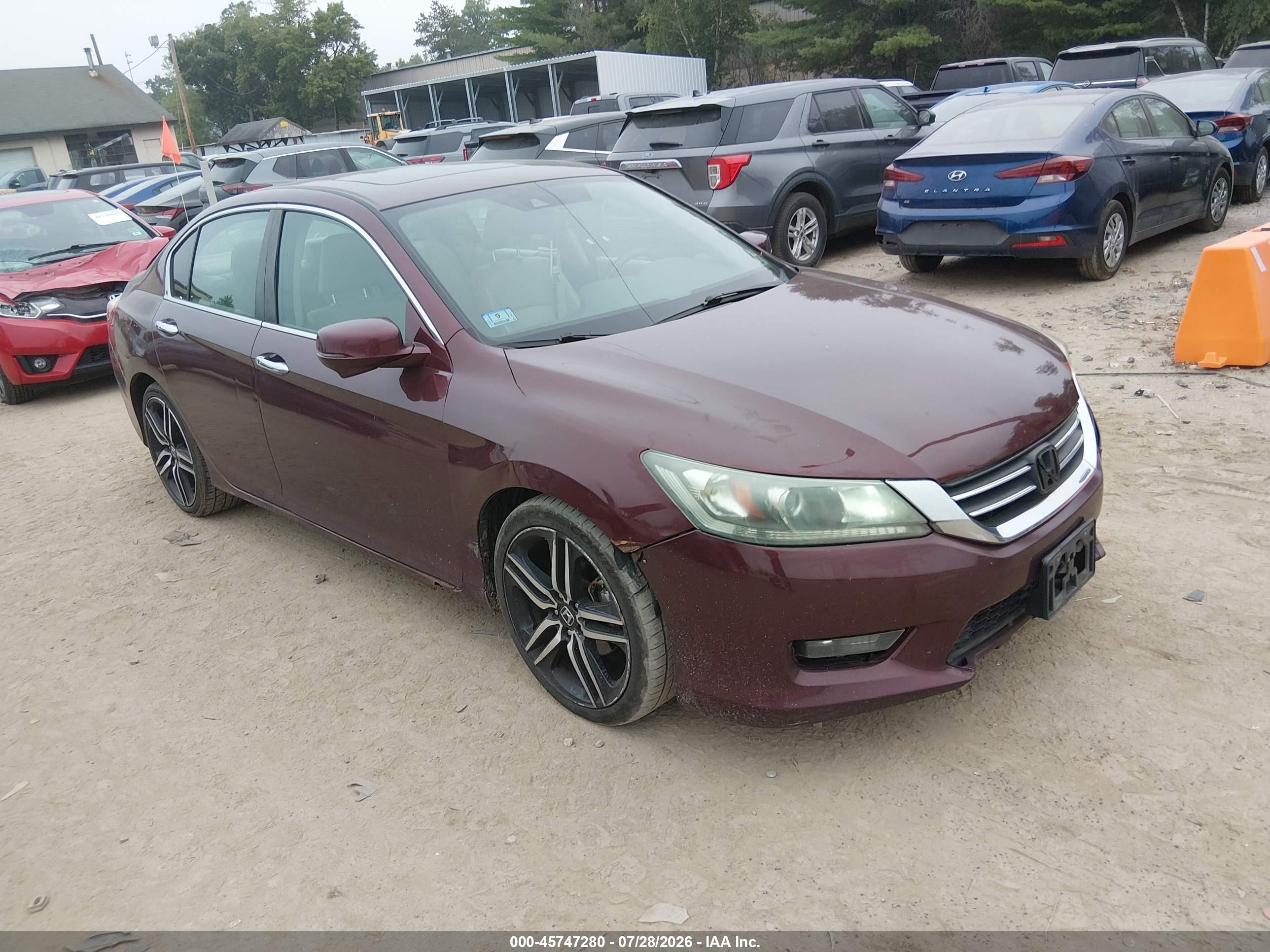 2014 Honda Accord Ex-l Red vin: 1HGCR2F86EA181653