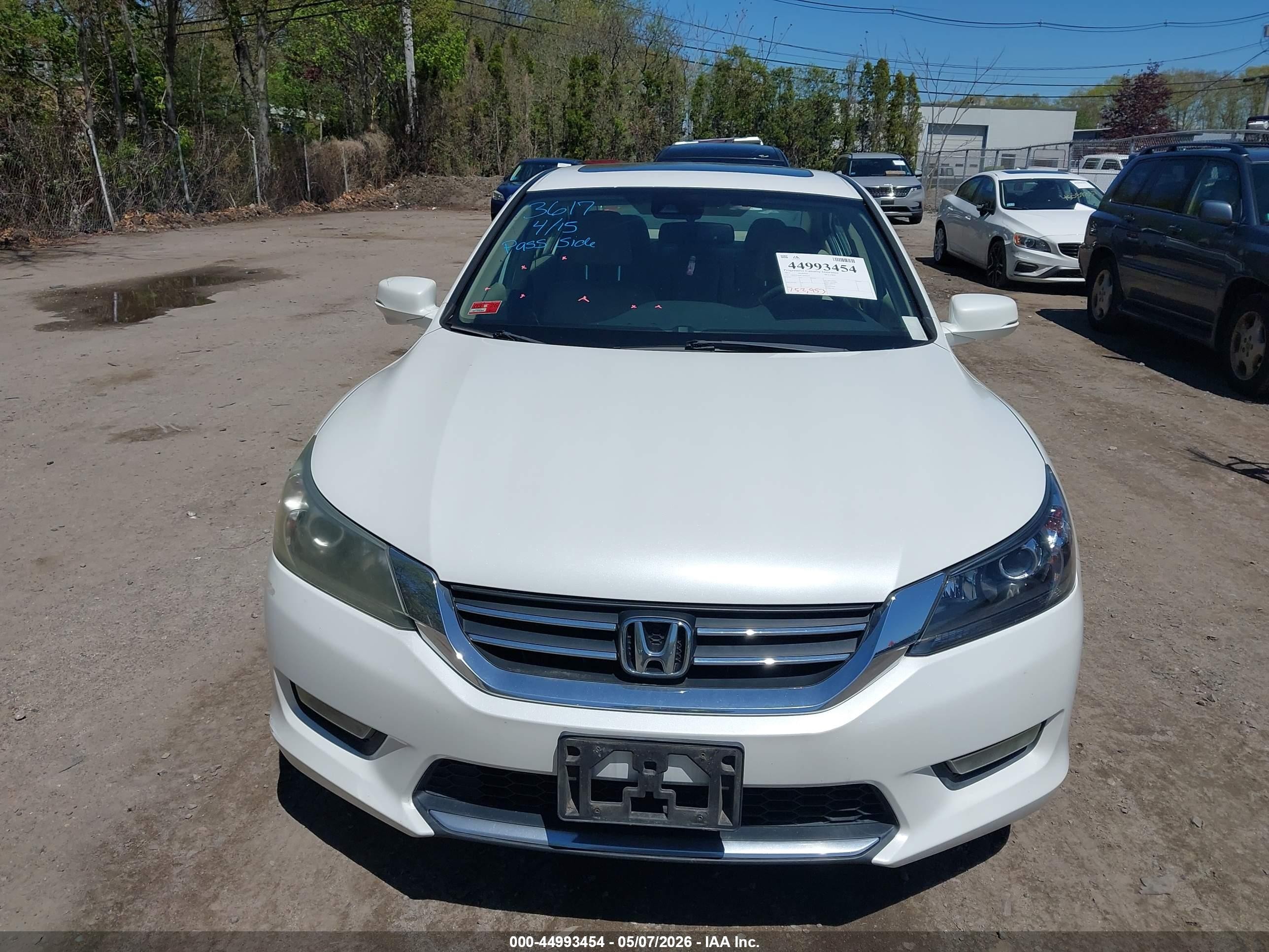 2015 Honda Accord Ex-l White vin: 1HGCR2F86FA039269