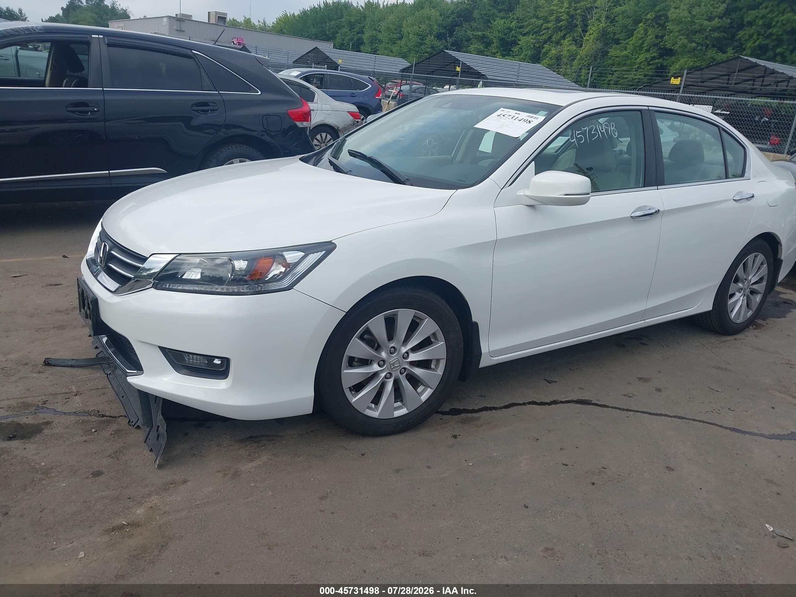 2015 Honda Accord Ex-l White vin: 1HGCR2F86FA063782