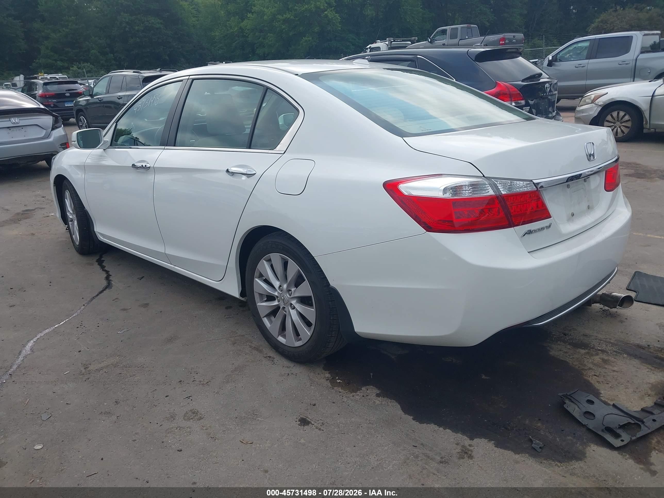 2015 Honda Accord Ex-l White vin: 1HGCR2F86FA063782