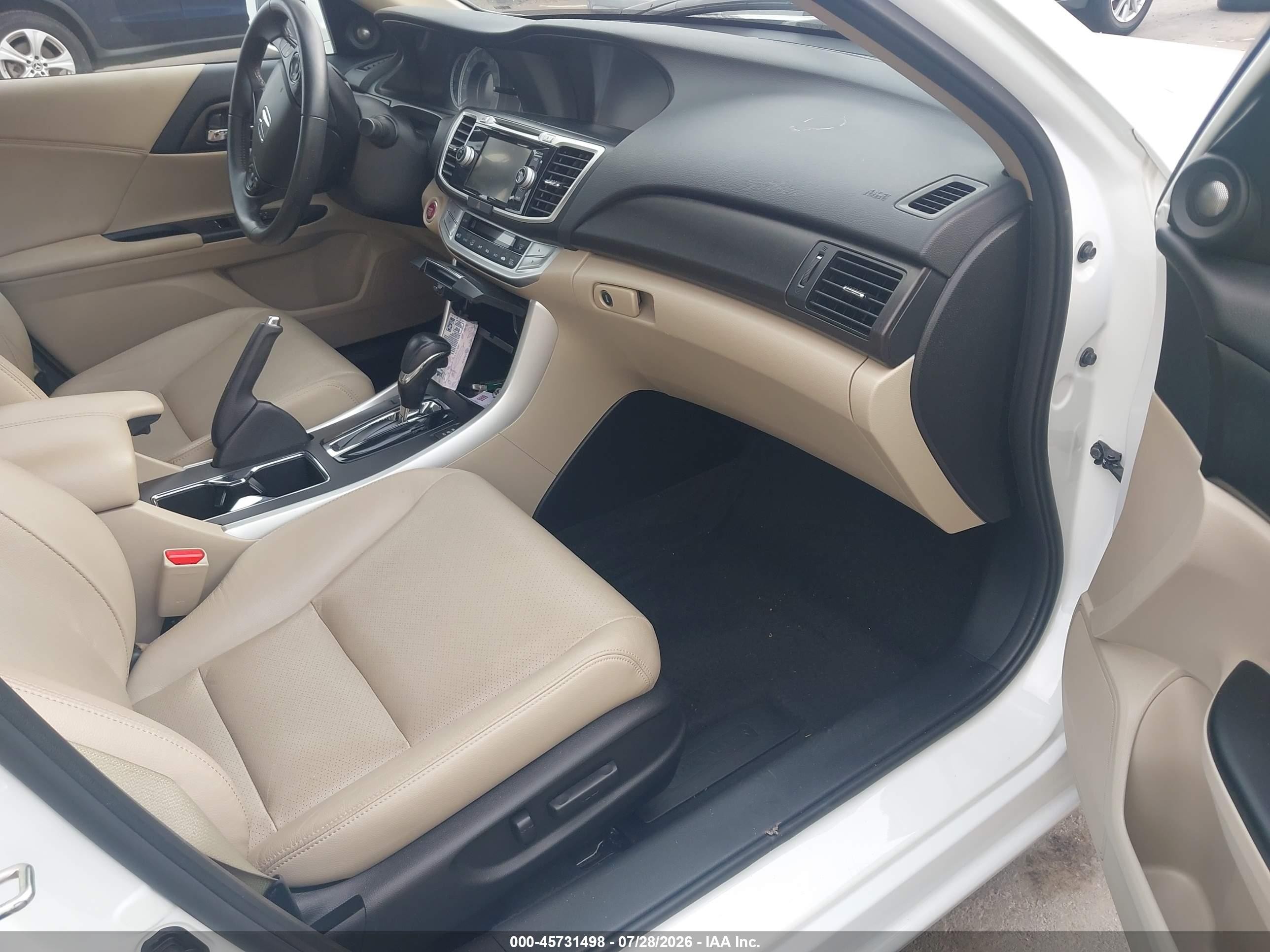 2015 Honda Accord Ex-l White vin: 1HGCR2F86FA063782