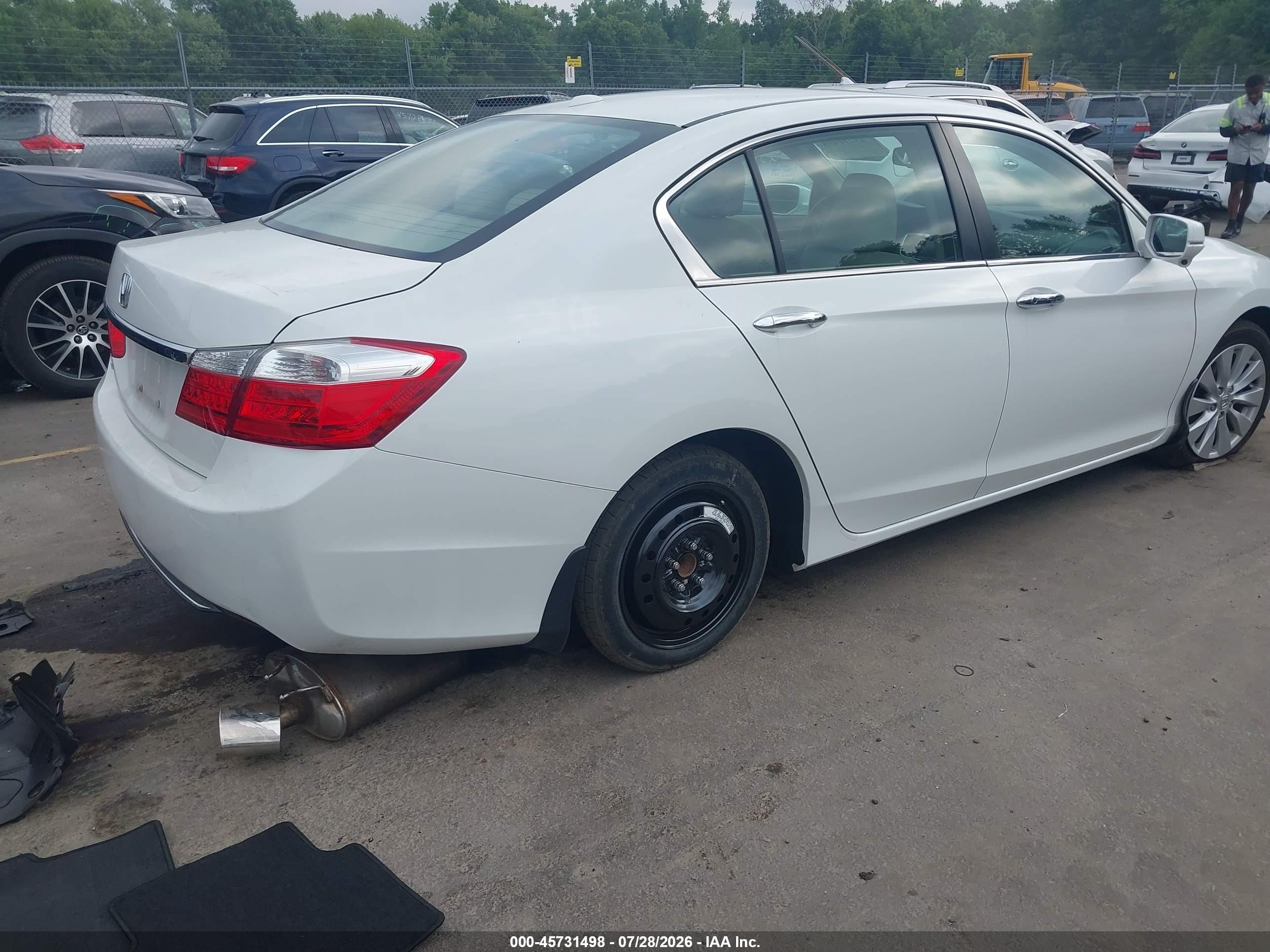 2015 Honda Accord Ex-l White vin: 1HGCR2F86FA063782