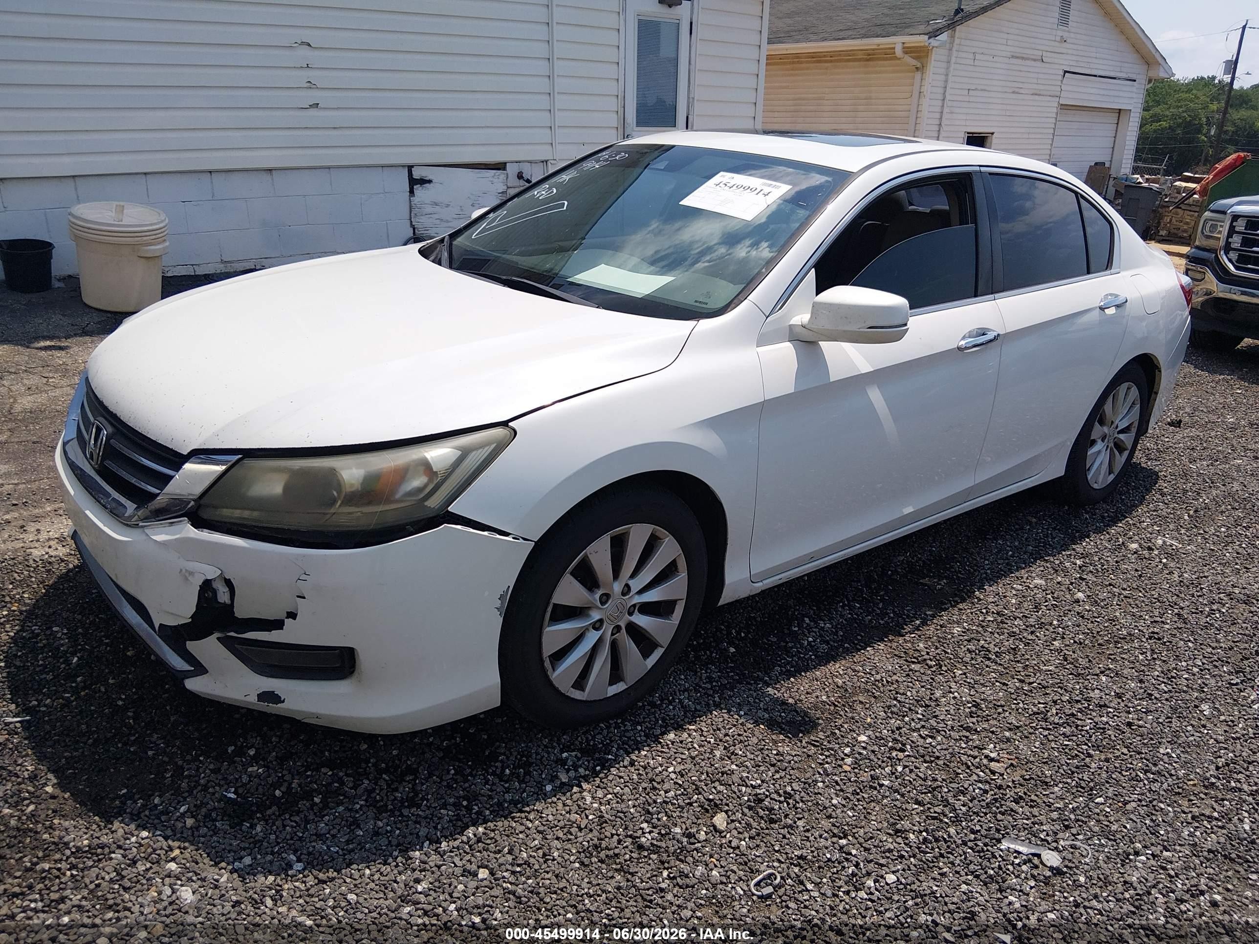 2015 Honda Accord Ex-l White vin: 1HGCR2F86FA109210