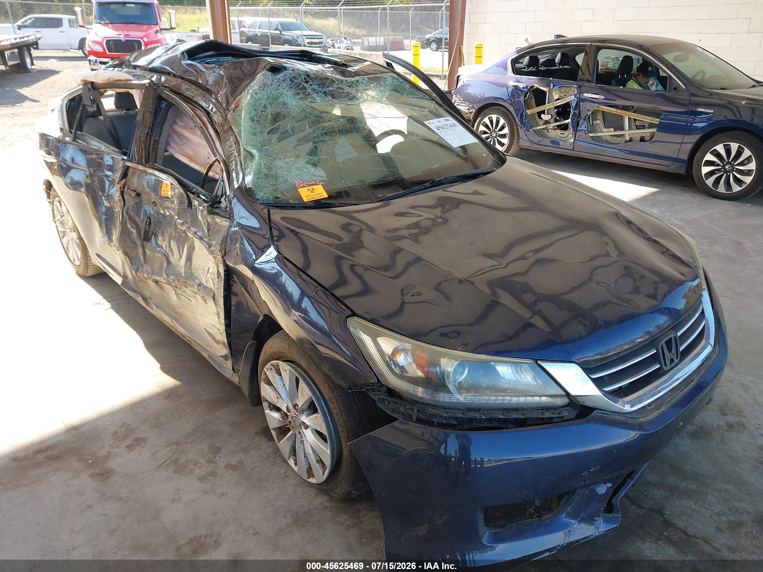 2015 Honda Accord Ex-l Blue vin: 1HGCR2F86FA147925
