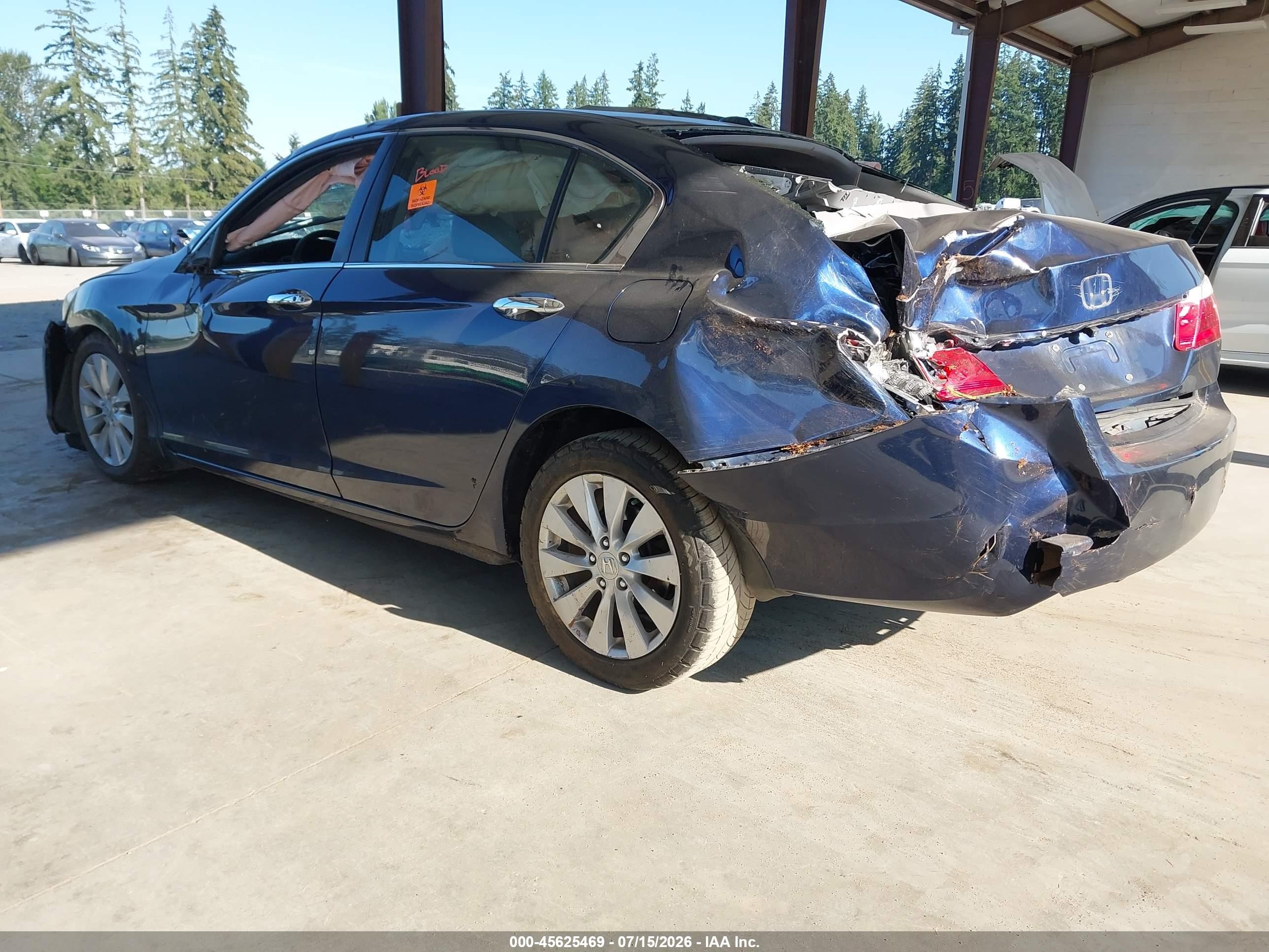 2015 Honda Accord Ex-l Blue vin: 1HGCR2F86FA147925