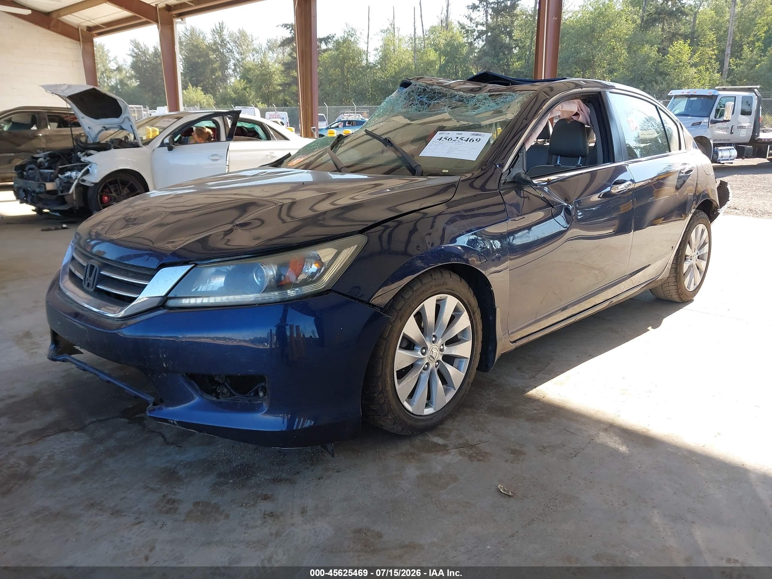 2015 Honda Accord Ex-l Blue vin: 1HGCR2F86FA147925