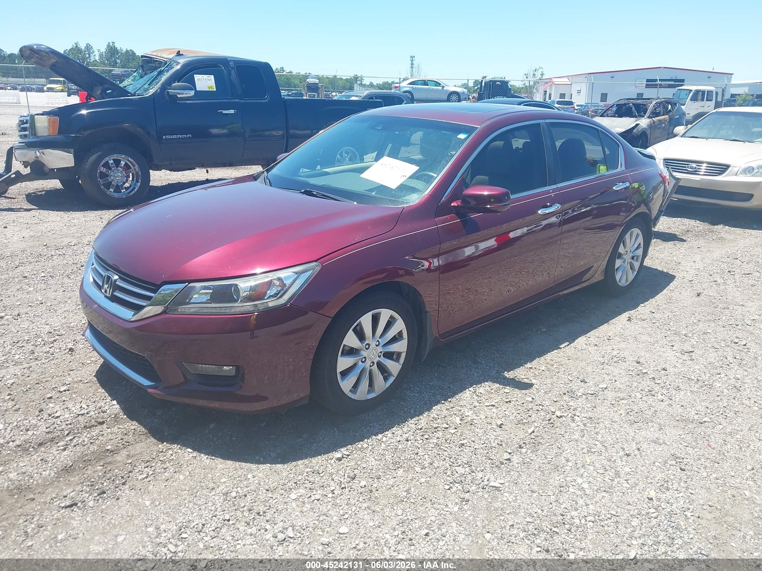 2015 Honda Accord Ex-l Red vin: 1HGCR2F86FA221344