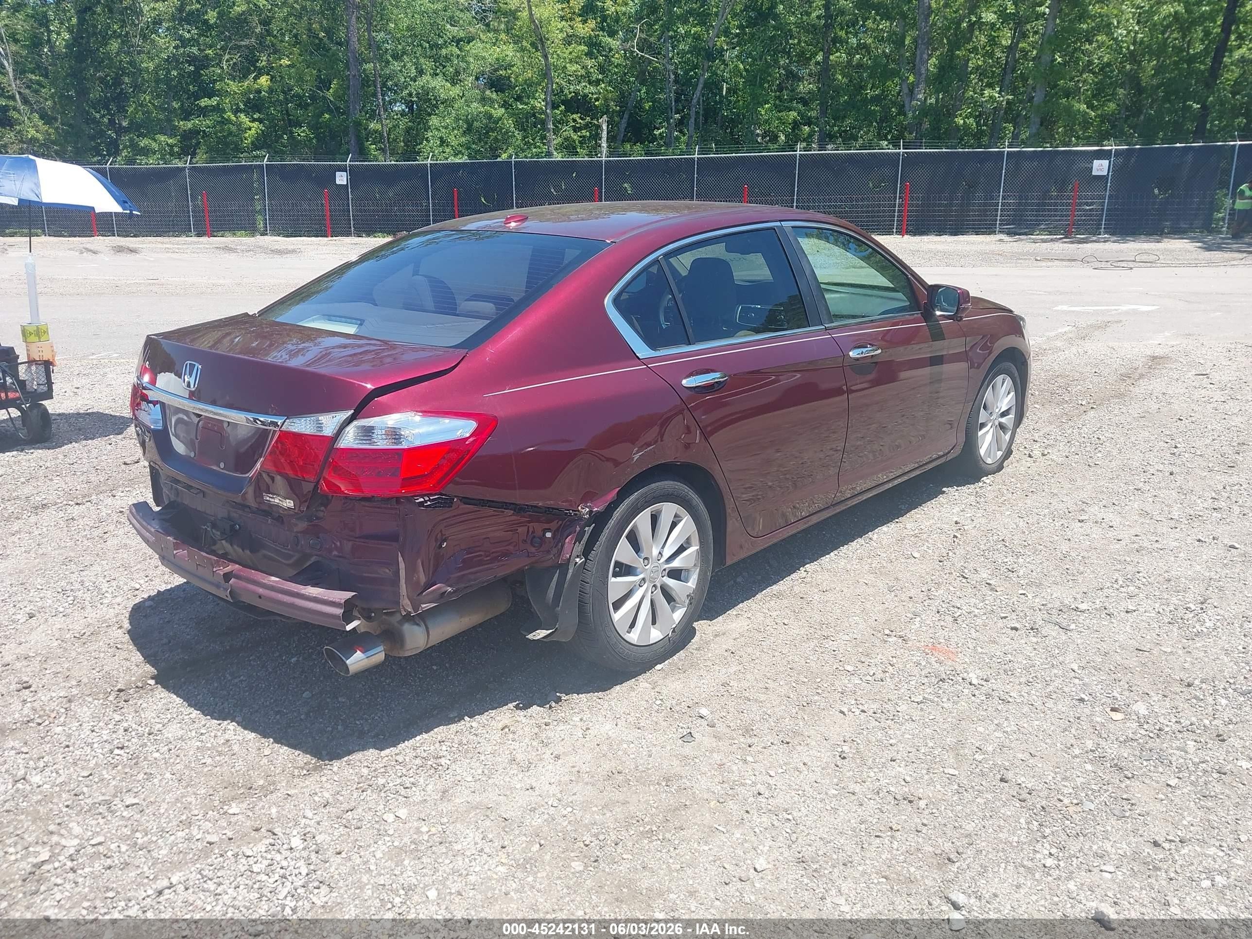 2015 Honda Accord Ex-l Red vin: 1HGCR2F86FA221344
