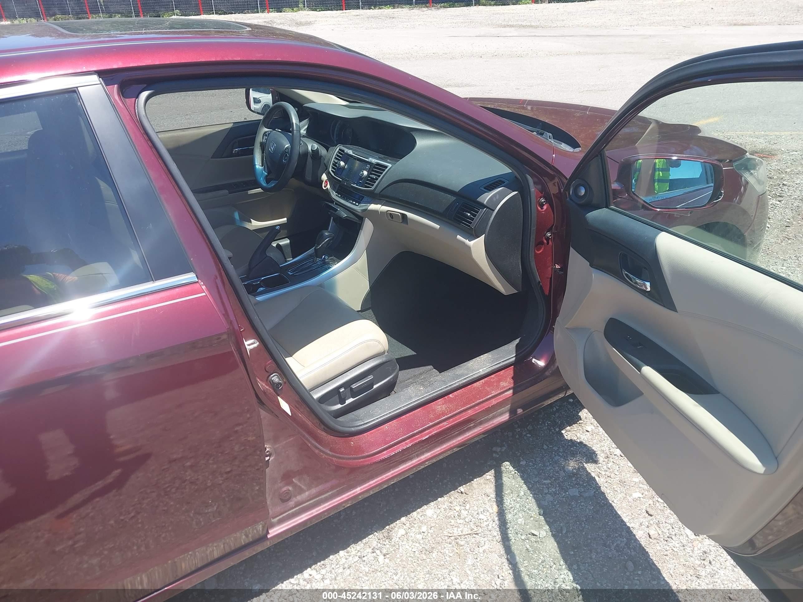 2015 Honda Accord Ex-l Red vin: 1HGCR2F86FA221344