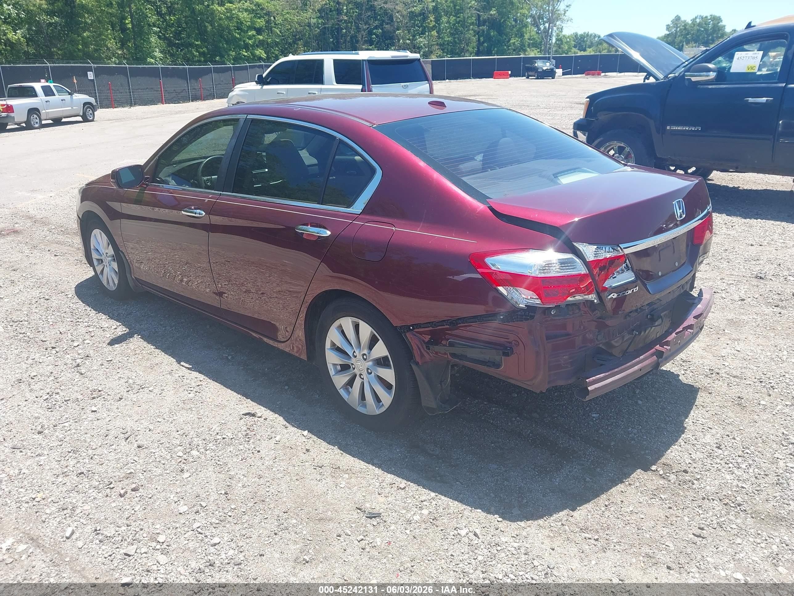 2015 Honda Accord Ex-l Red vin: 1HGCR2F86FA221344