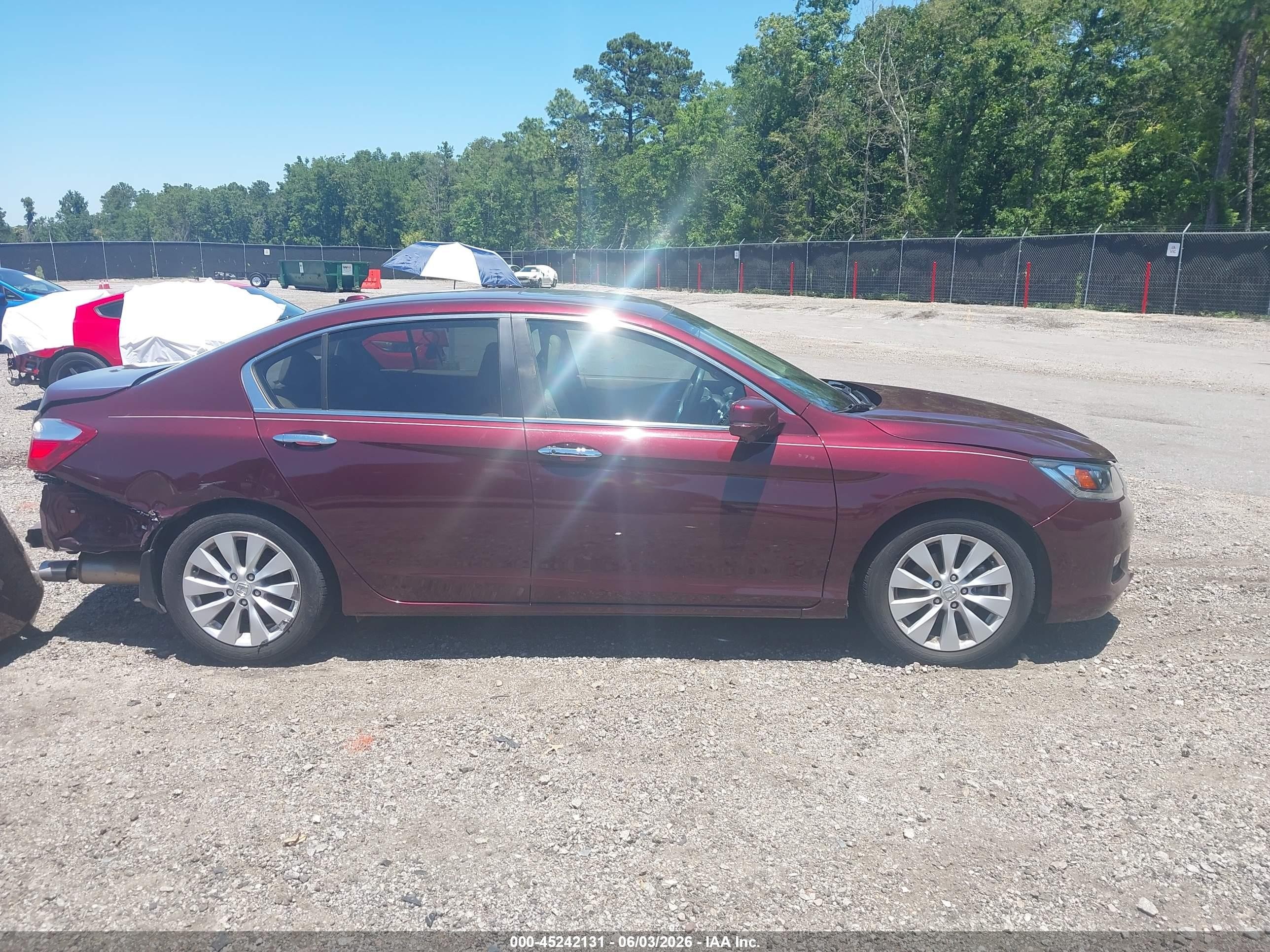 2015 Honda Accord Ex-l Red vin: 1HGCR2F86FA221344