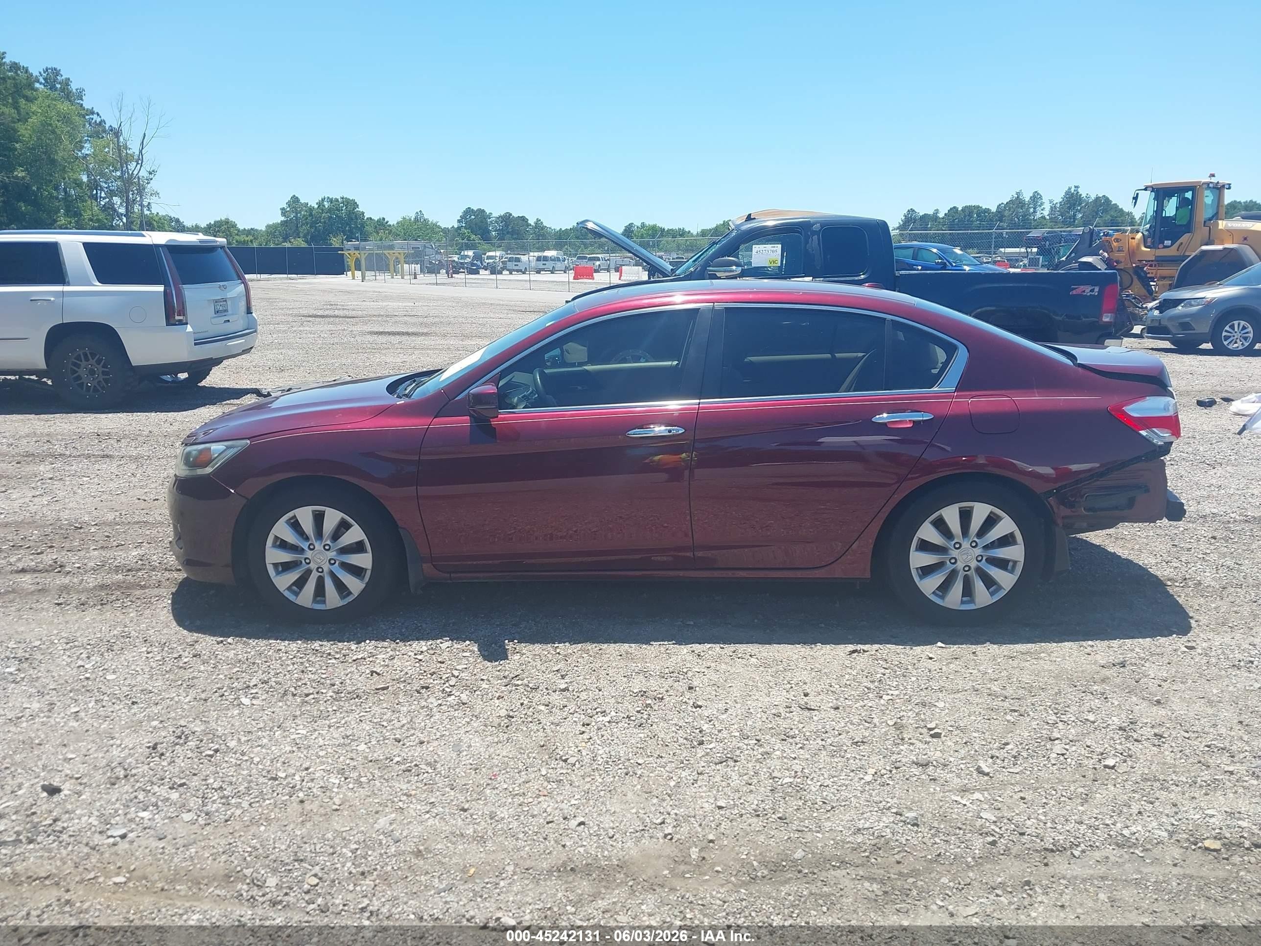 2015 Honda Accord Ex-l Red vin: 1HGCR2F86FA221344